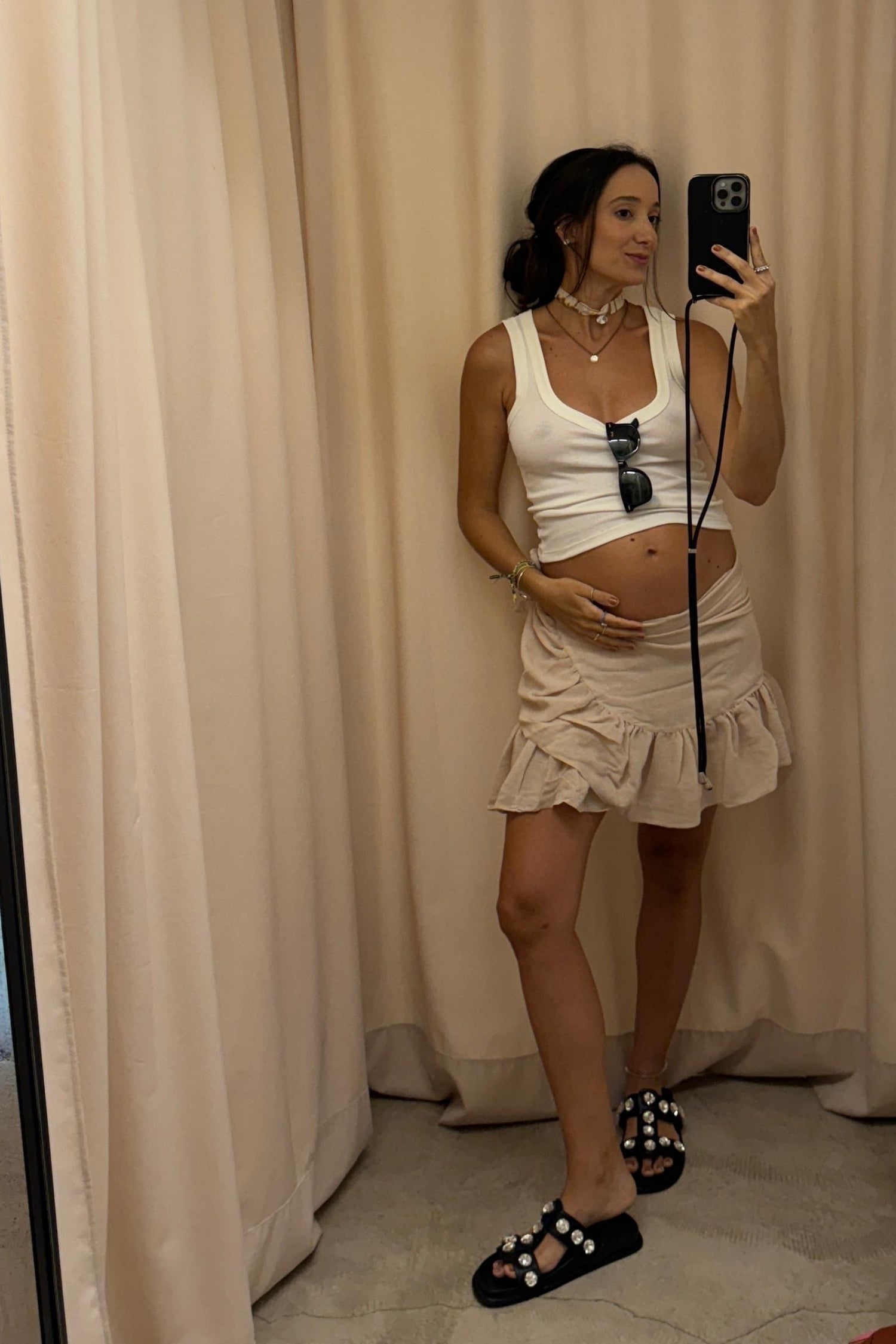 SAIA TRANSPASSADA CURTA OFF WHITE