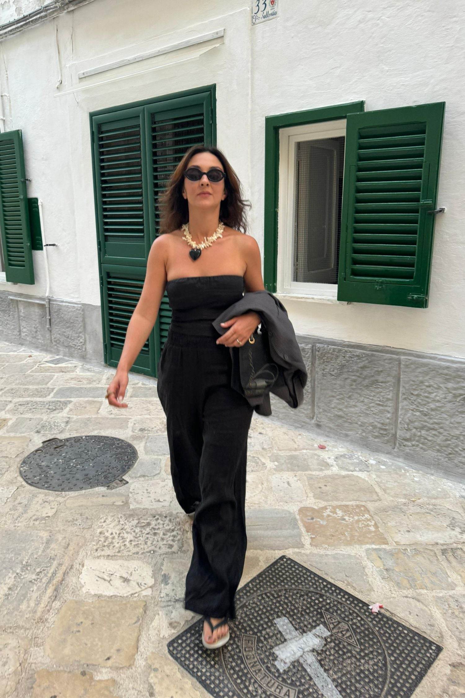 CORSELET LINHO PURO PRETO - BOOBOO