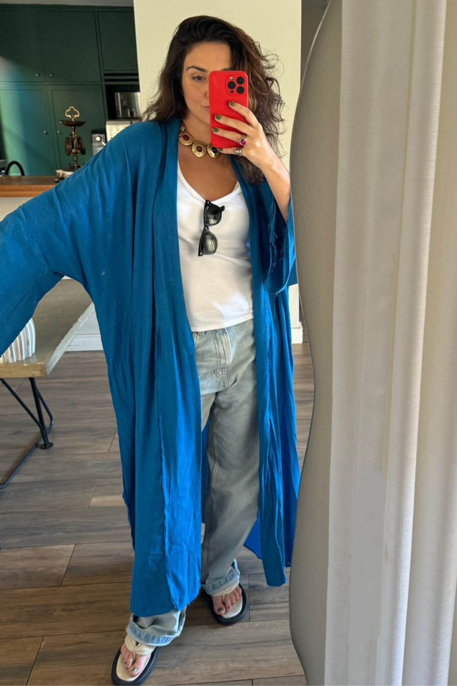 KIMONO YOKO LONGO AZUL ÍNDIGO - BOOBOO