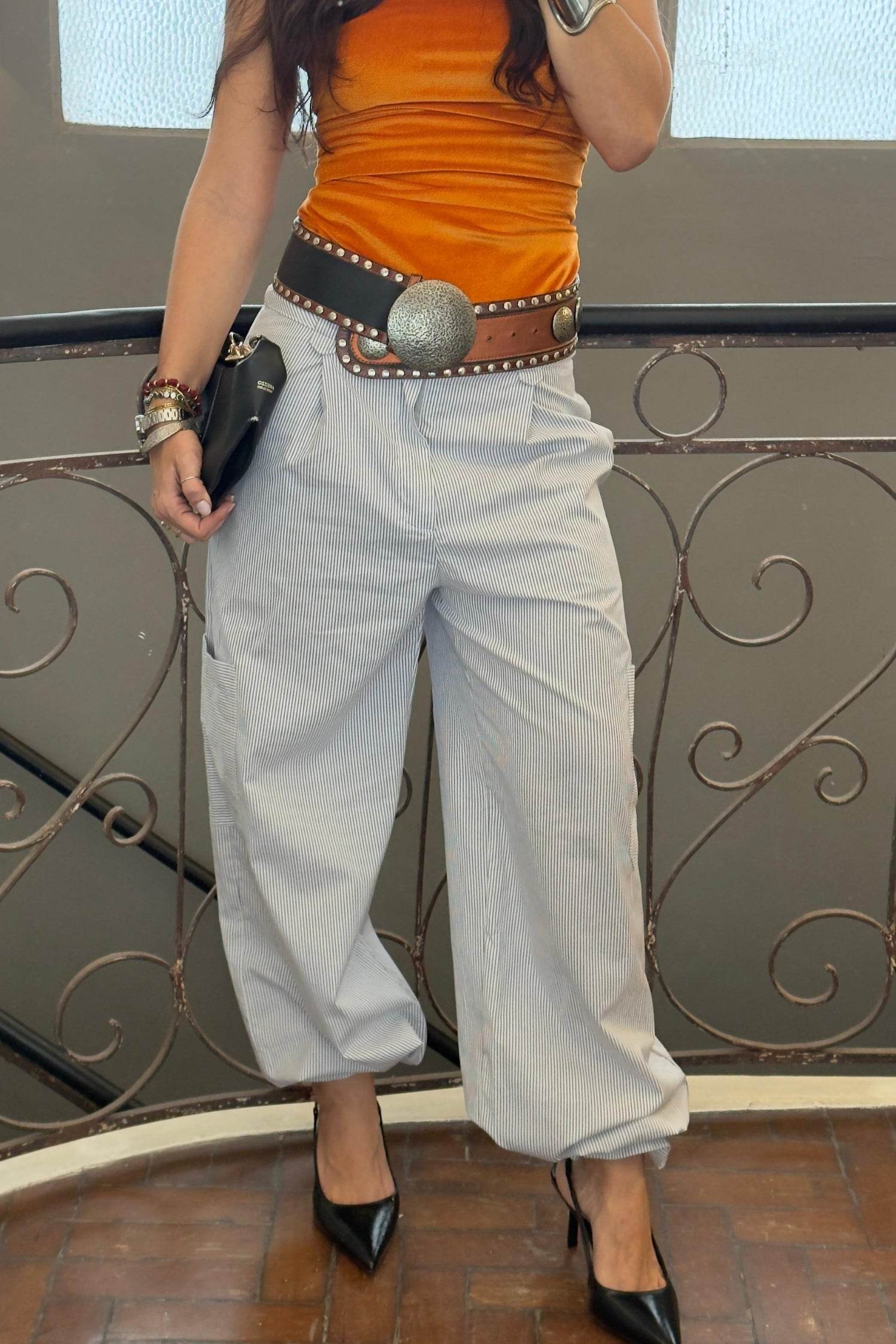 CALÇA CARGO LISTRADA - BOOBOO