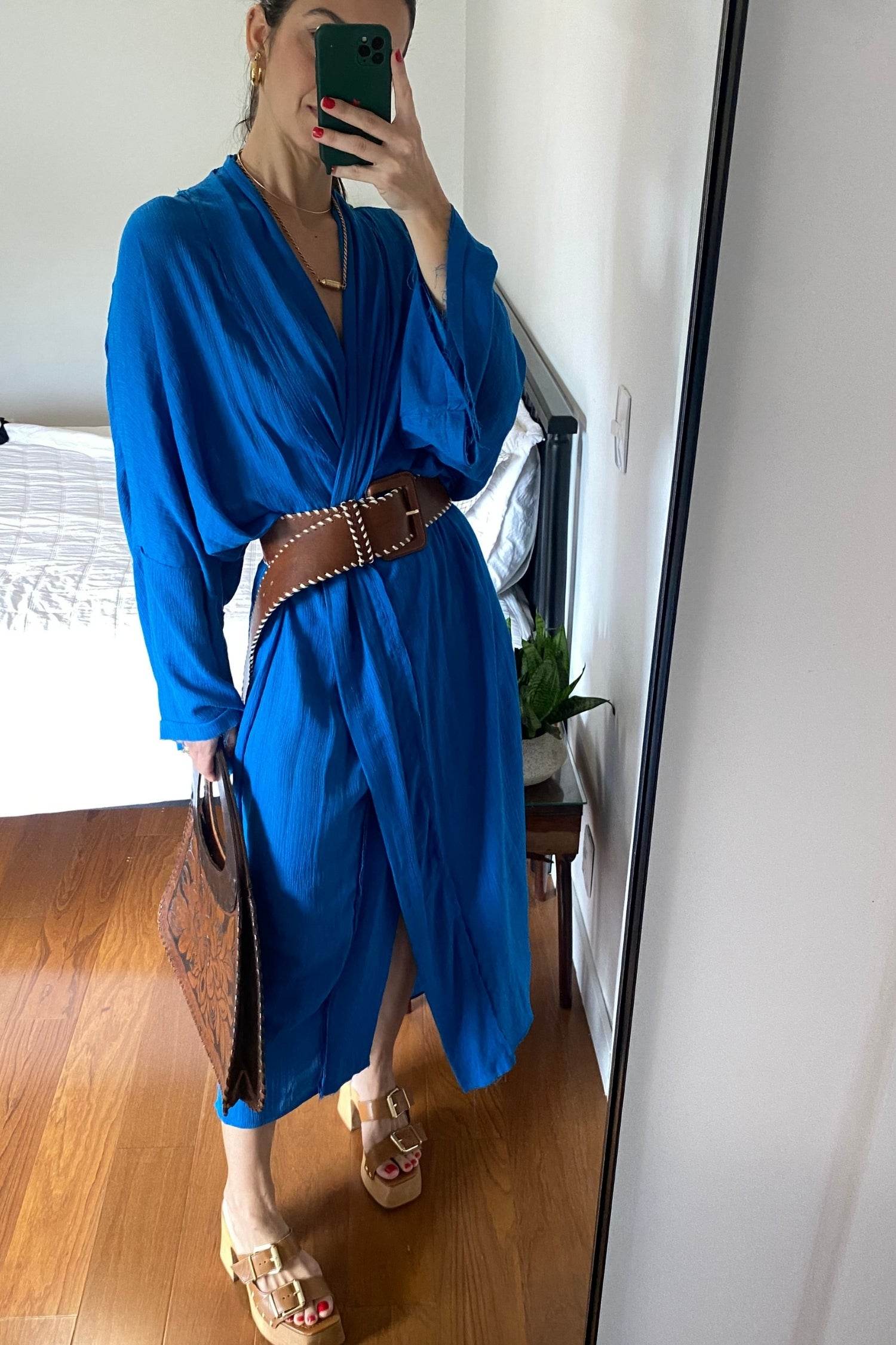 KIMONO YOKO LONGO AZUL ÍNDIGO - BOOBOO
