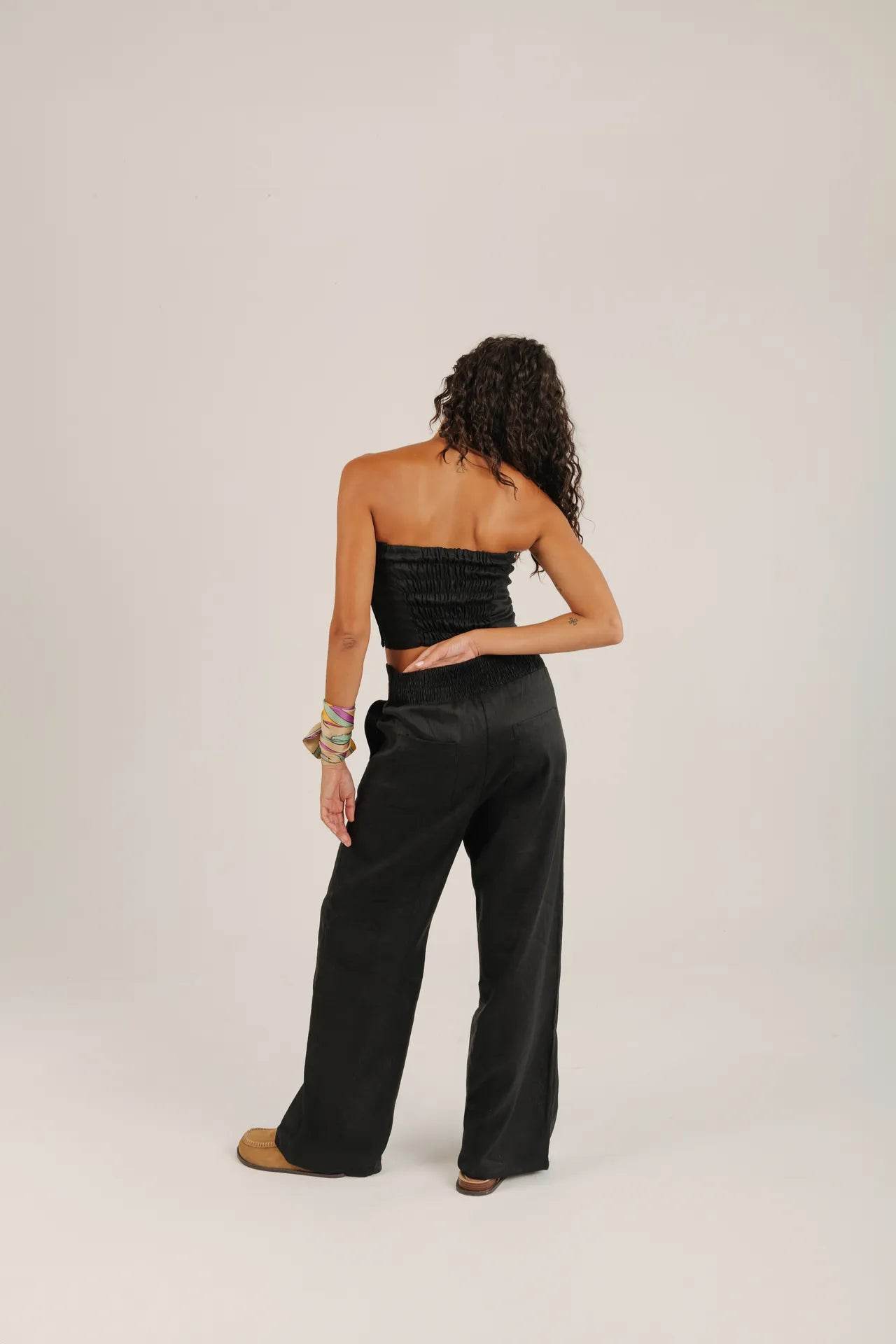 CORSELET LINHO PURO PRETO - BOOBOO