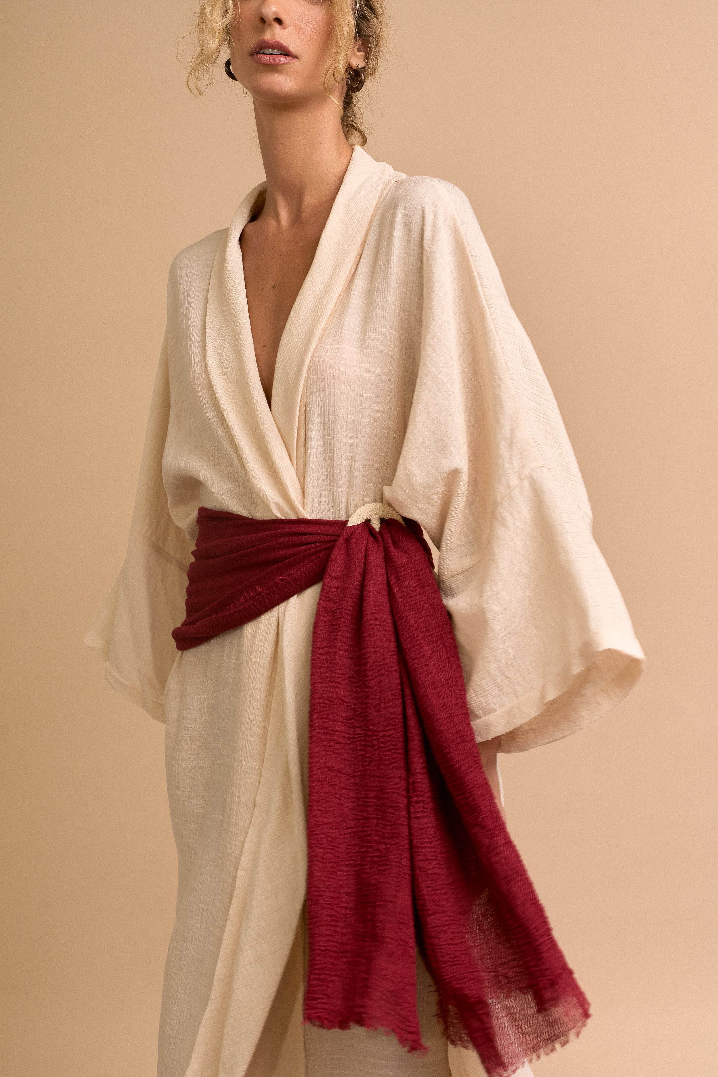 KIMONO LONGO ESSENCIAL AREIA - BOOBOO