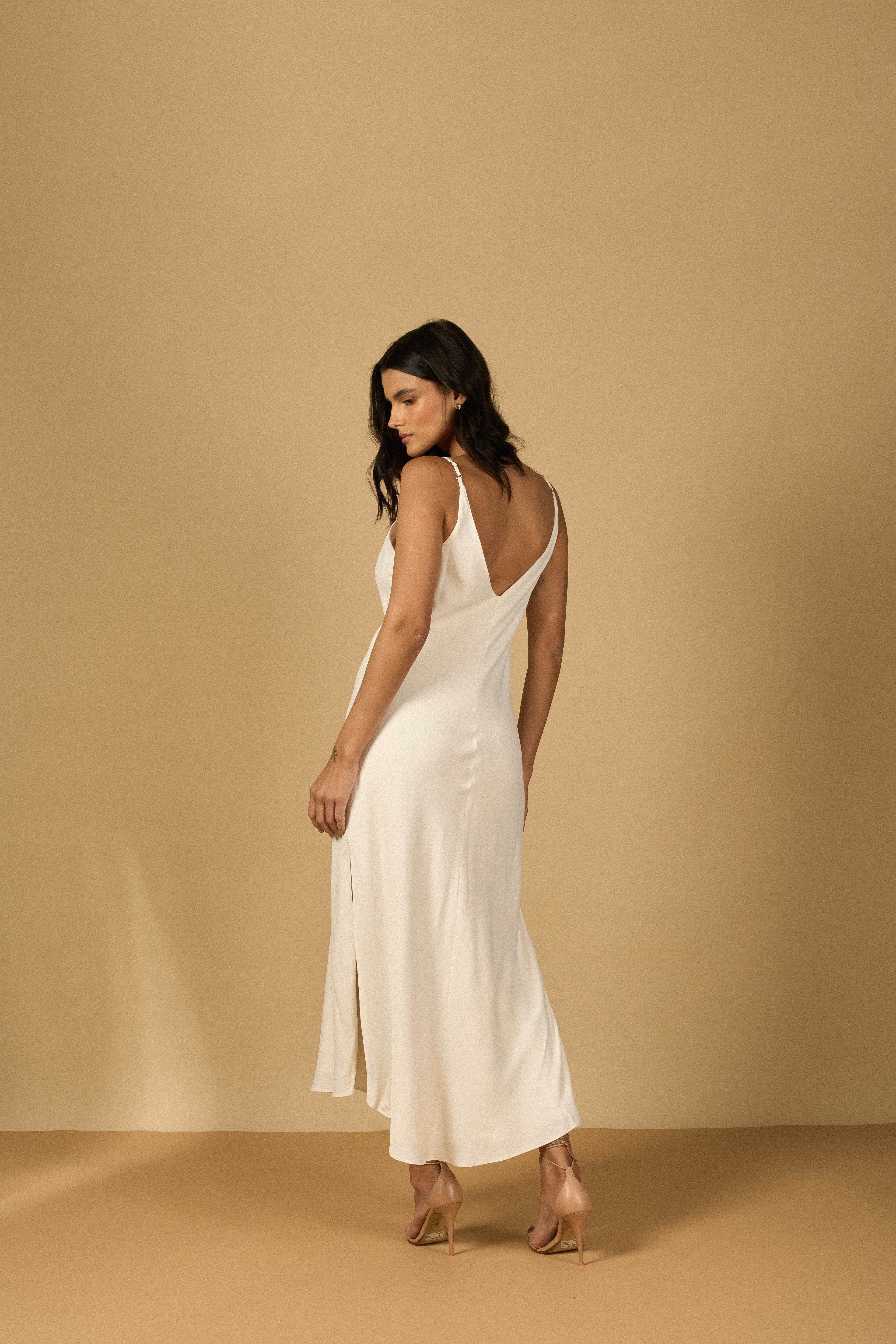 SLIP DRESS OFF WHITE - BOOBOO
