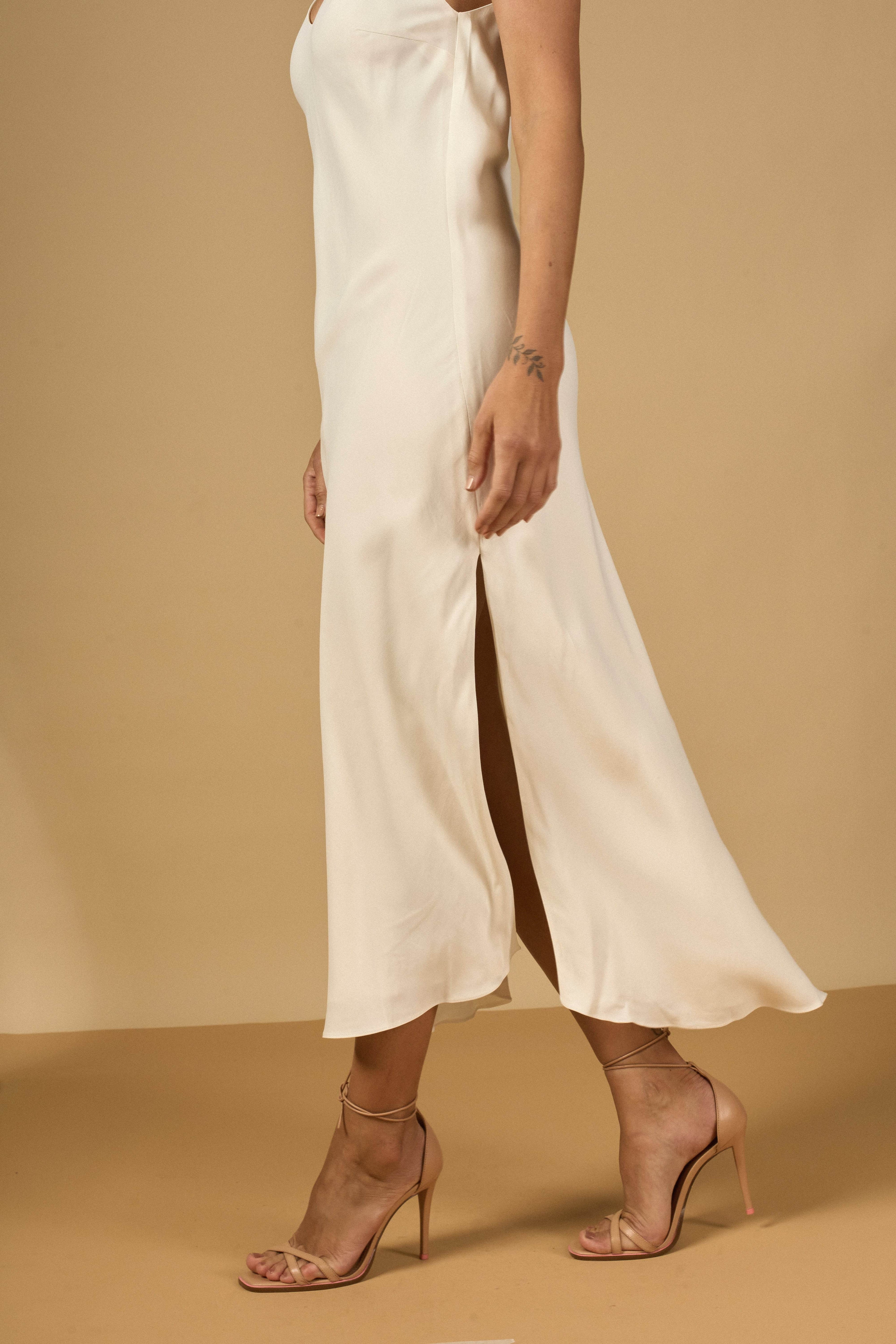 SLIP DRESS OFF WHITE - BOOBOO