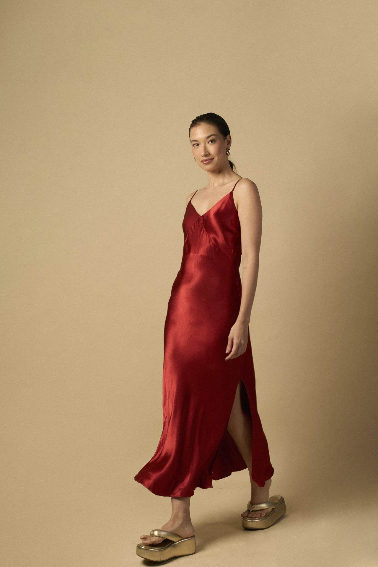 SLIP DRESS TELHA - BOOBOO