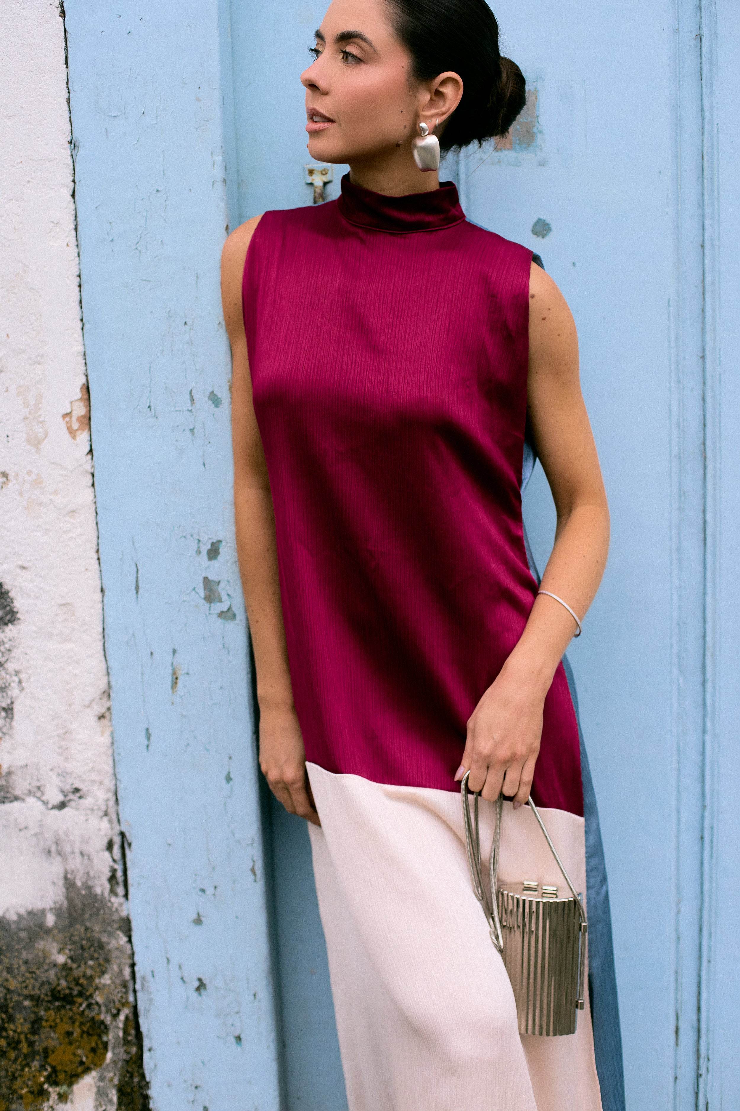 VESTIDO FESTA COLOR BLOCK - BOOBOO