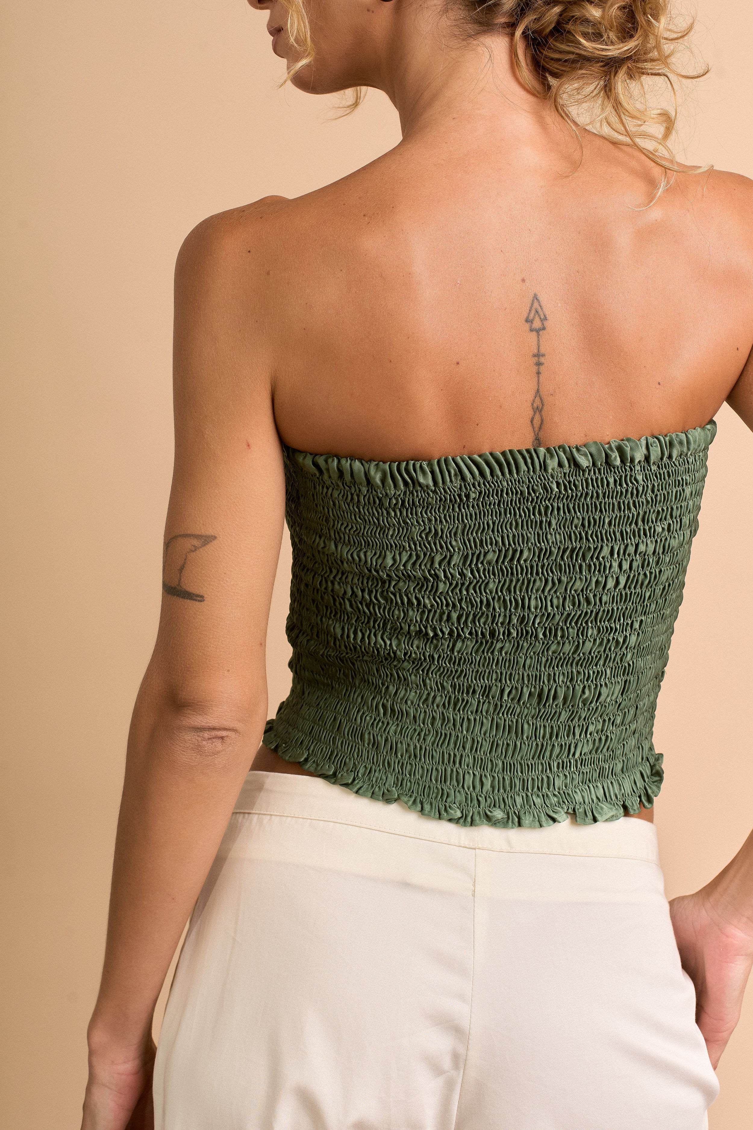 BLUSA LASTEX VERDE - BOOBOO