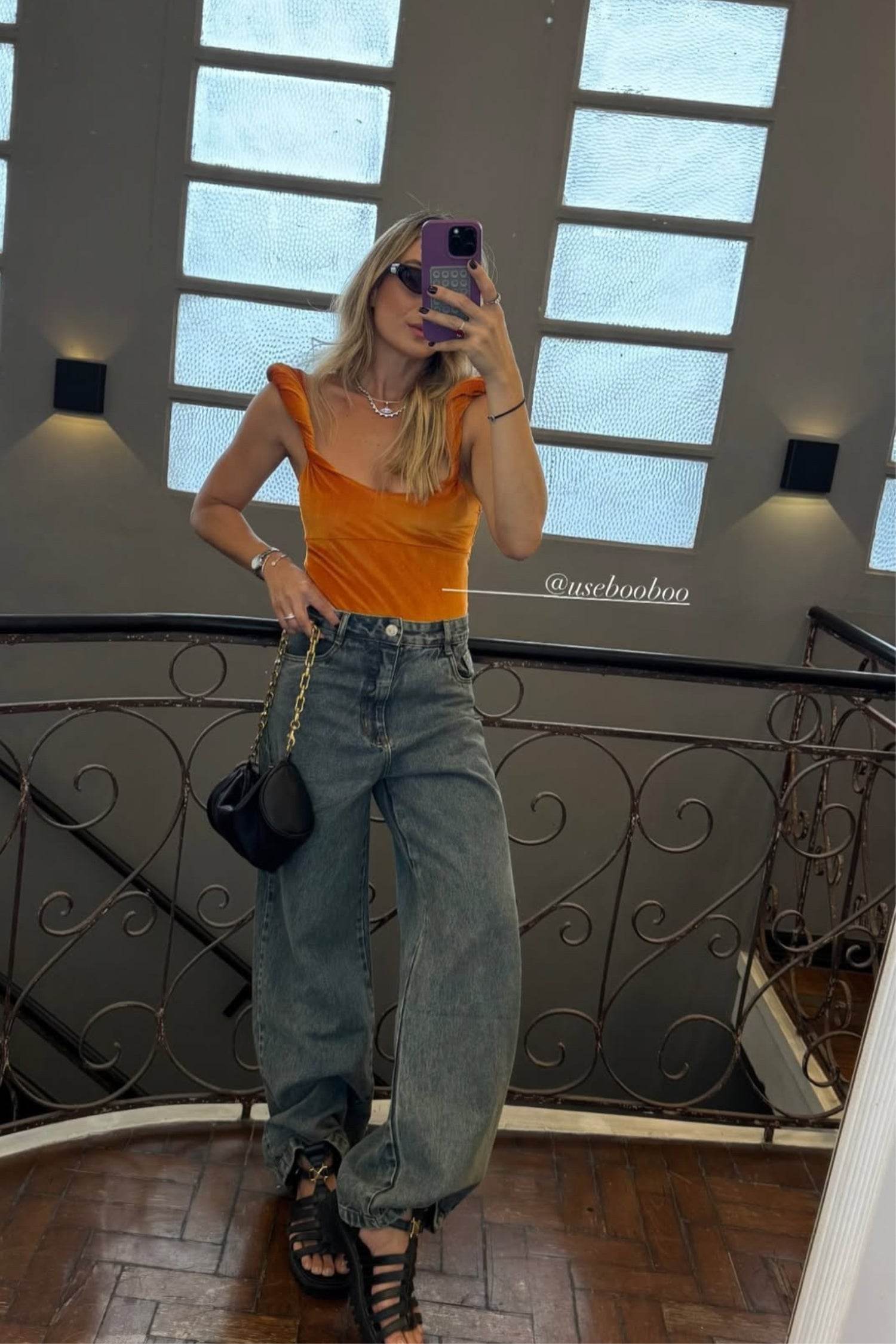 BODY VELUDO LARANJA - BOOBOO