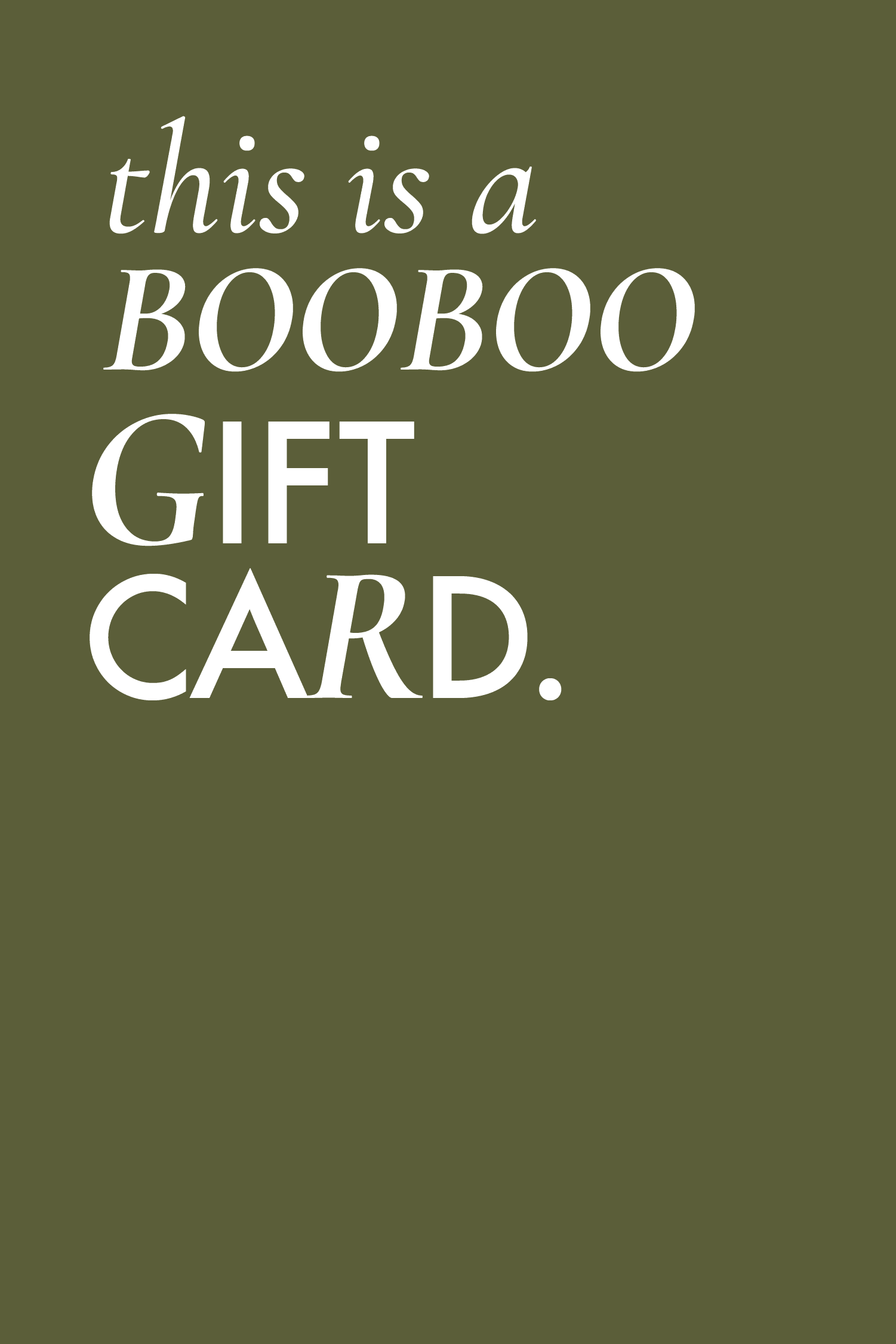 Gift Card BOOBOO - BOOBOO