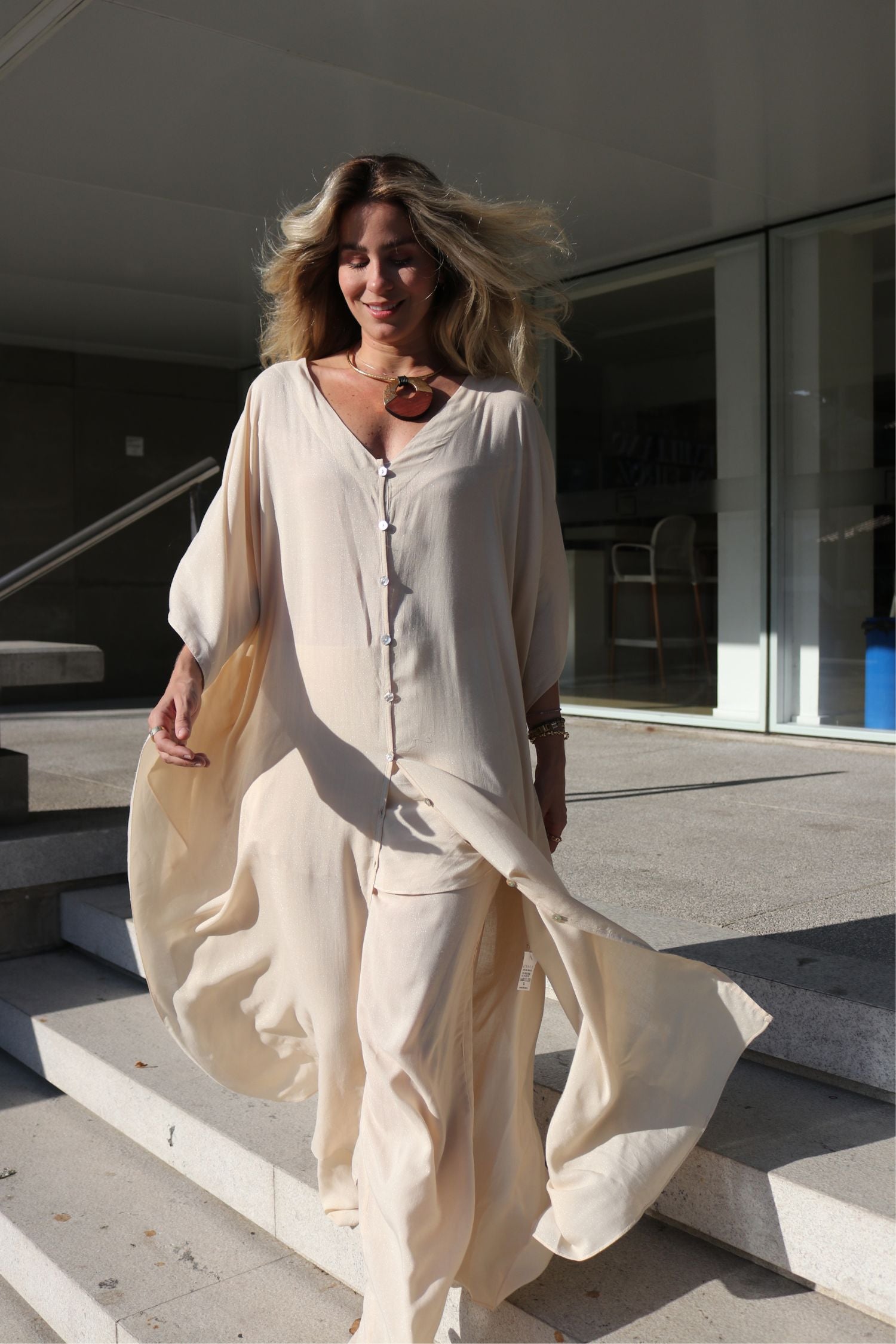 KAFTAN BRILHO OFF WHITE