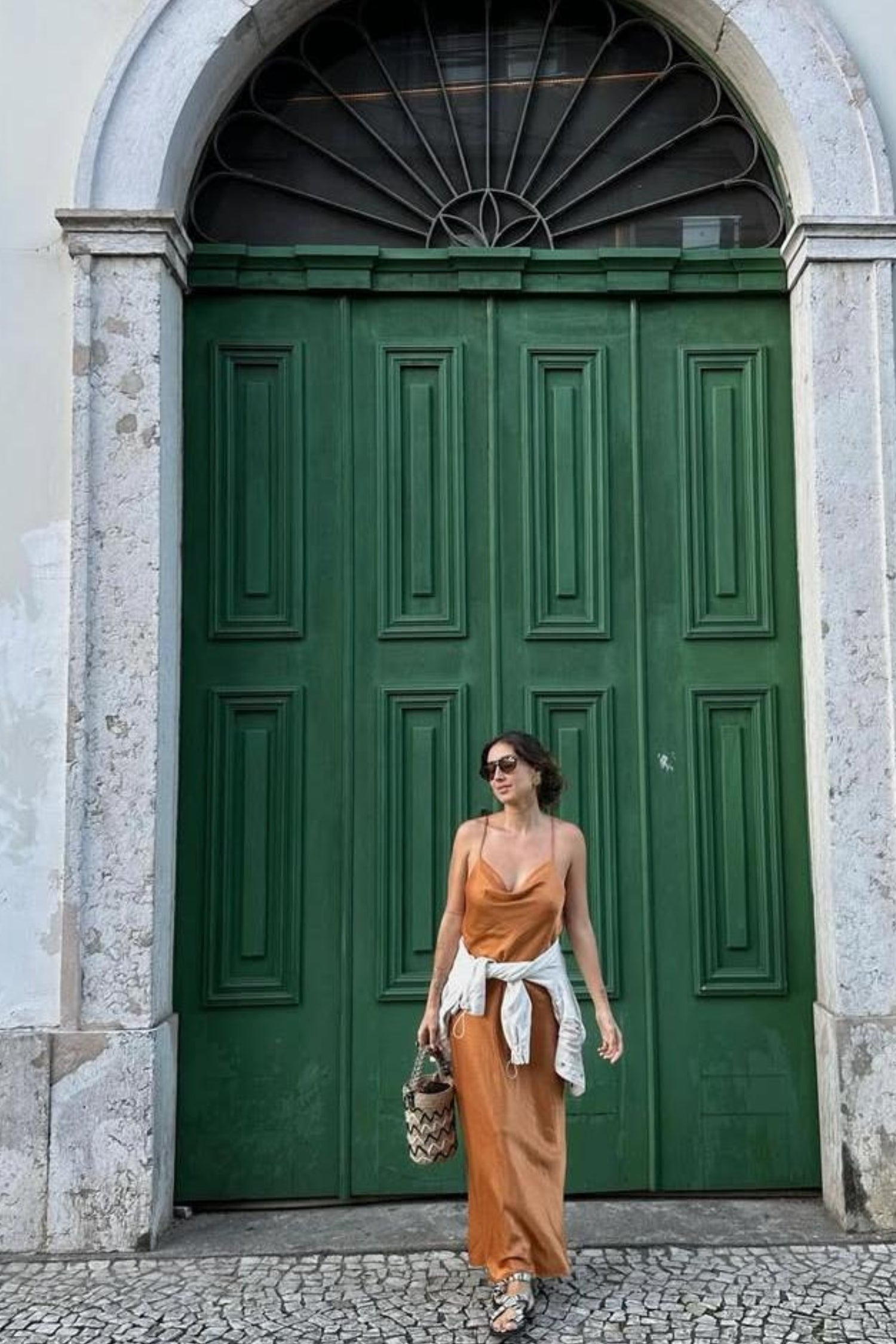 SLIP DRESS LONGO COBRE