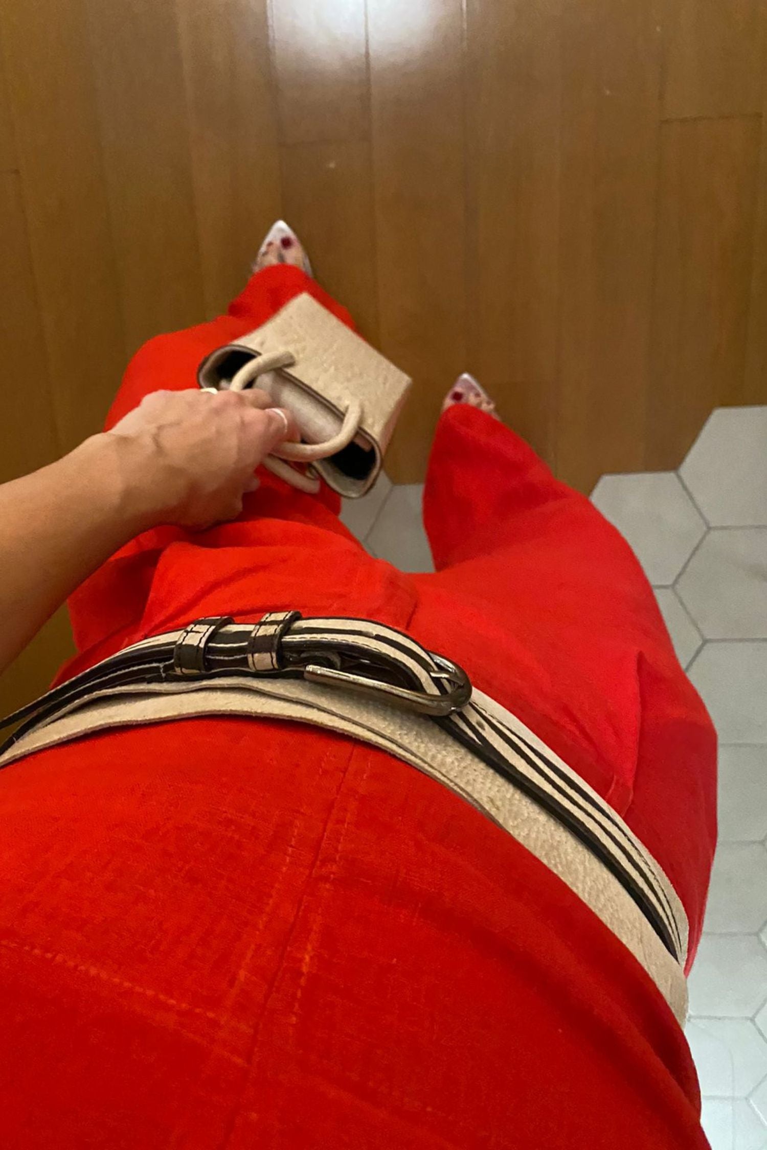 CALÇA LINHO PURO VERMELHO