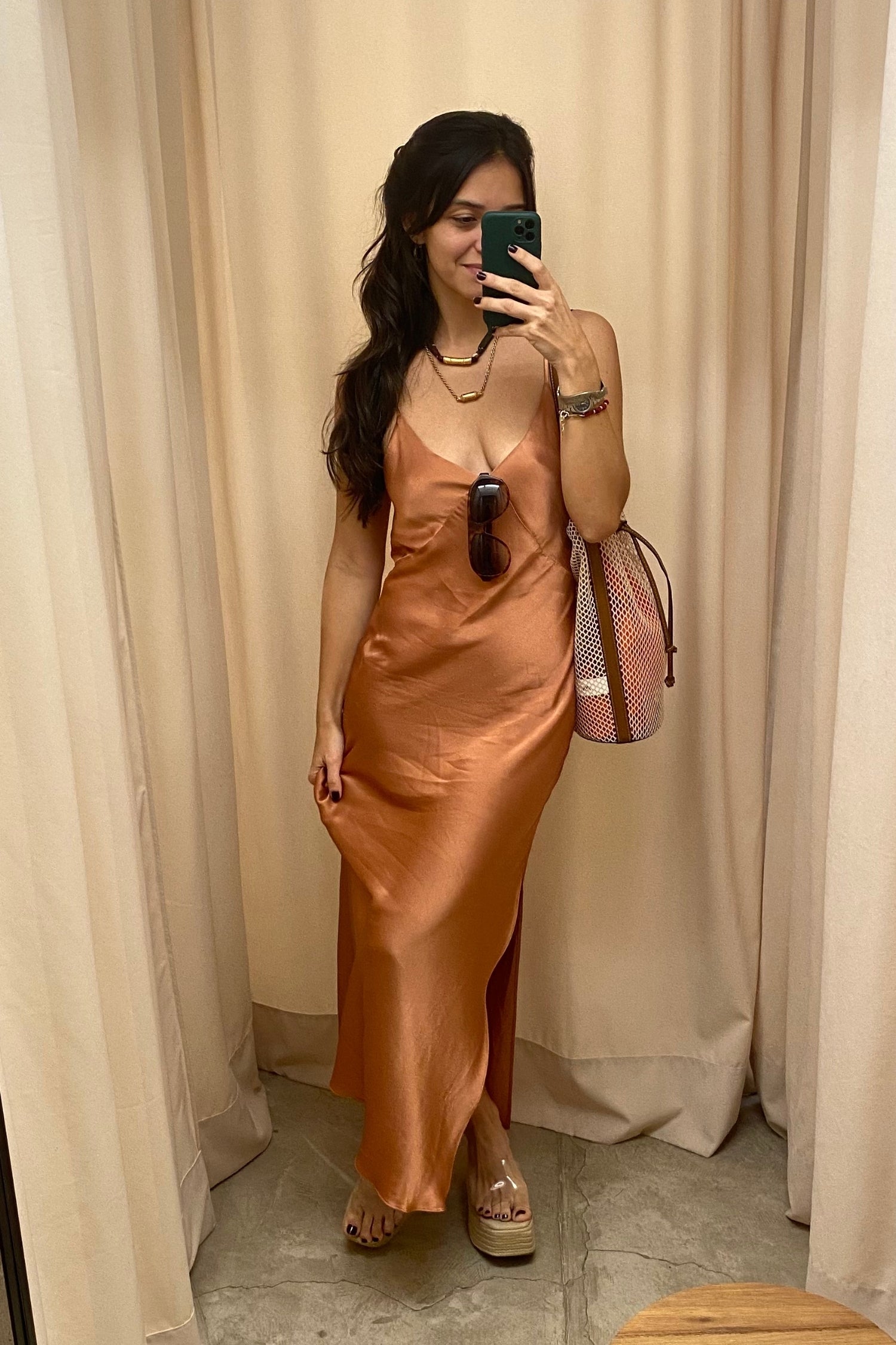 SLIP DRESS NUDE