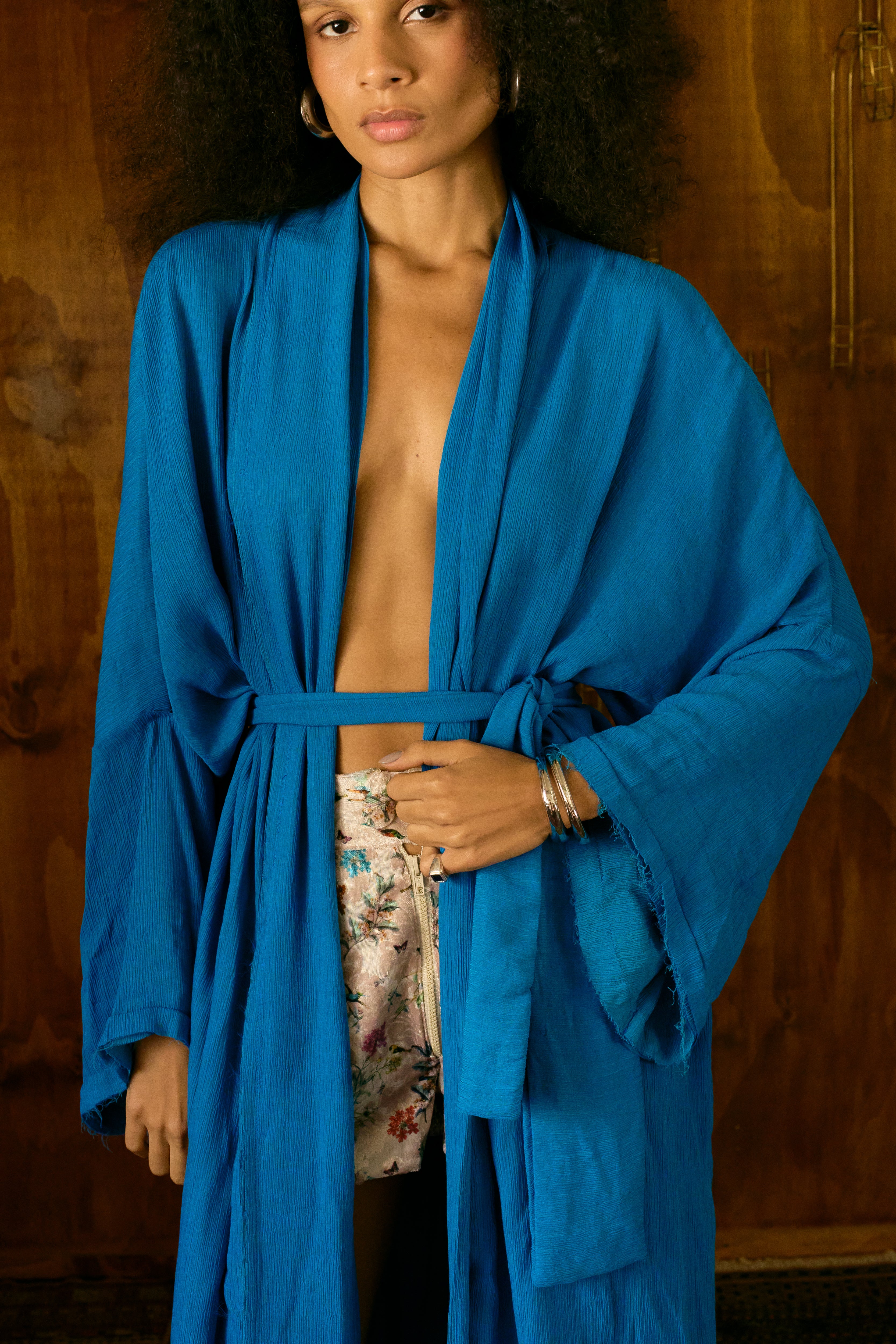 KIMONO YOKO LONGO AZUL ÍNDIGO
