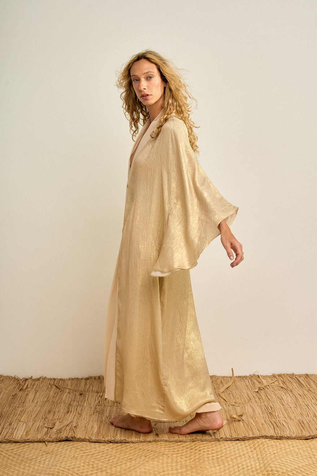 KIMONO LEQUE OURO VELHO E AVEIA