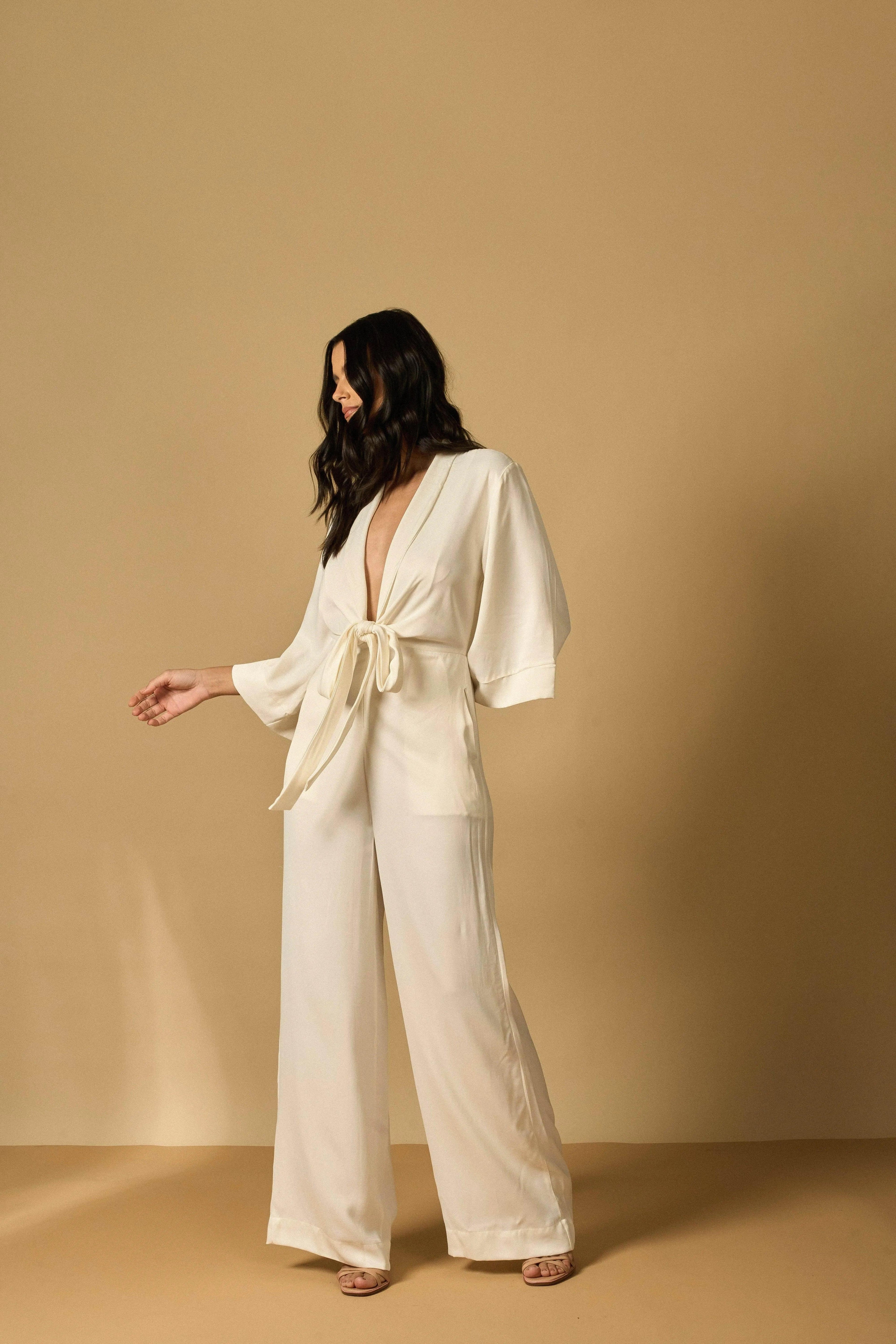 MACACÃO LAÇO OFF WHITE - BOOBOO Bride