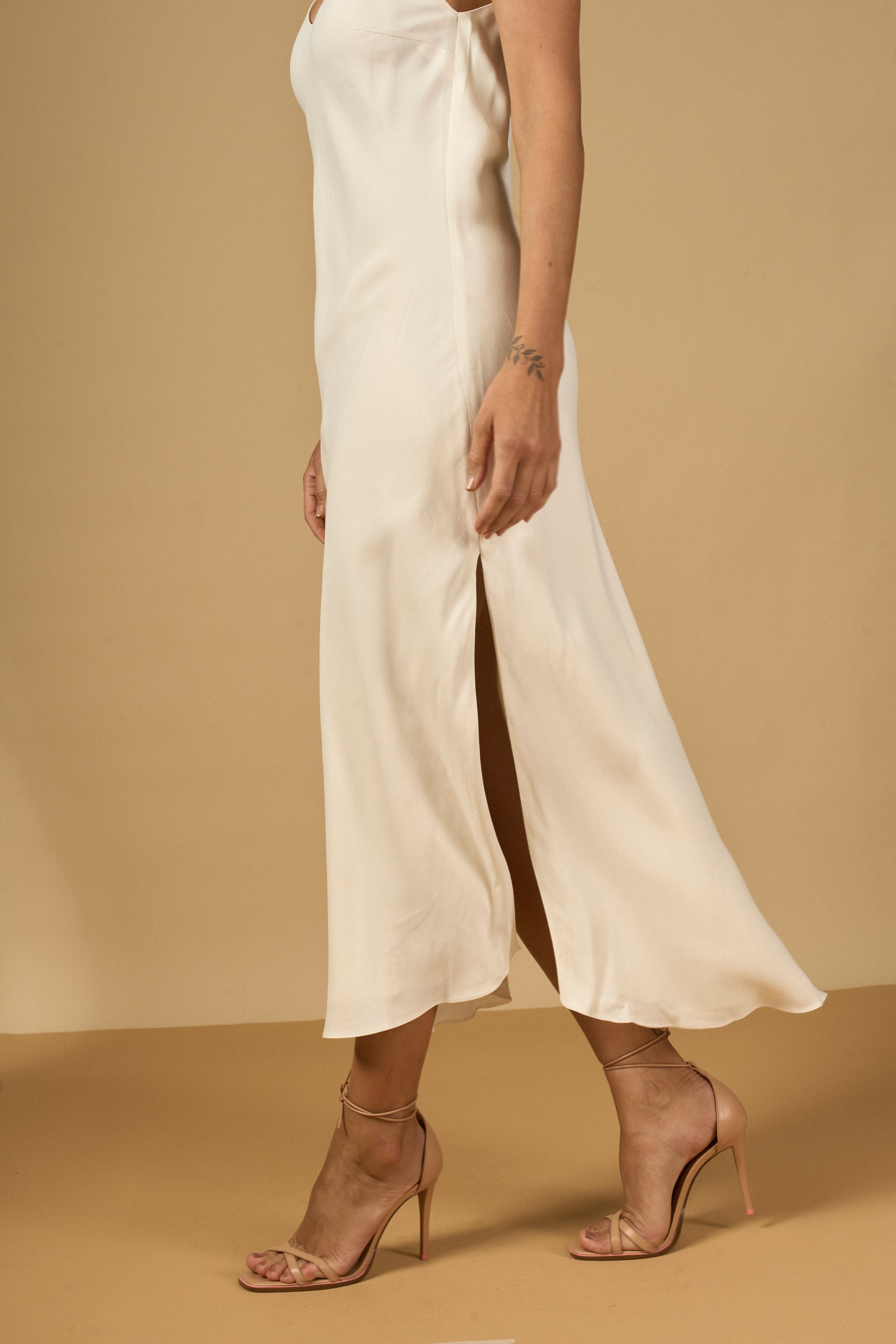 SLIP DRESS OFF WHITE