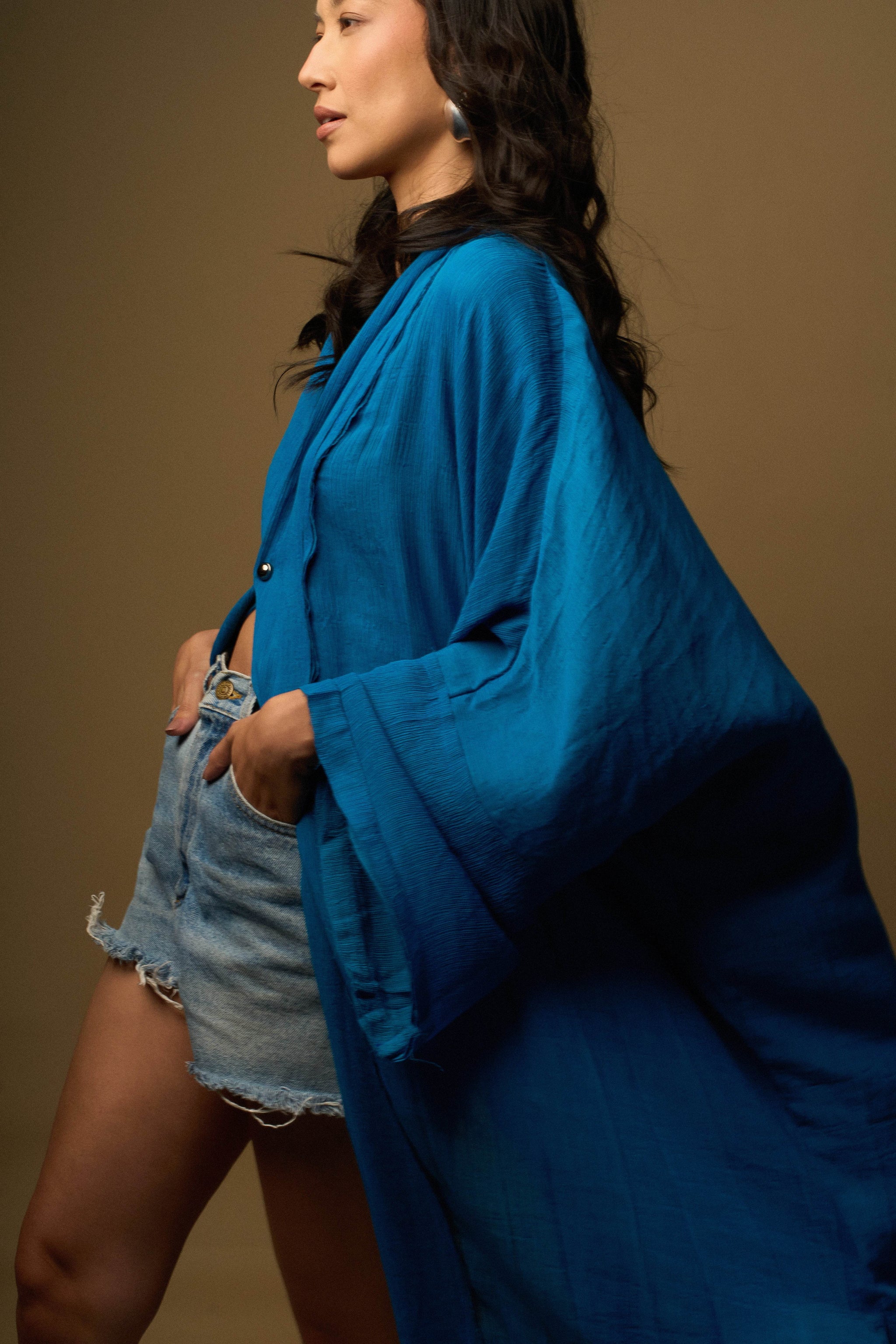KIMONO YOKO LONGO AZUL ÍNDIGO - BOOBOO