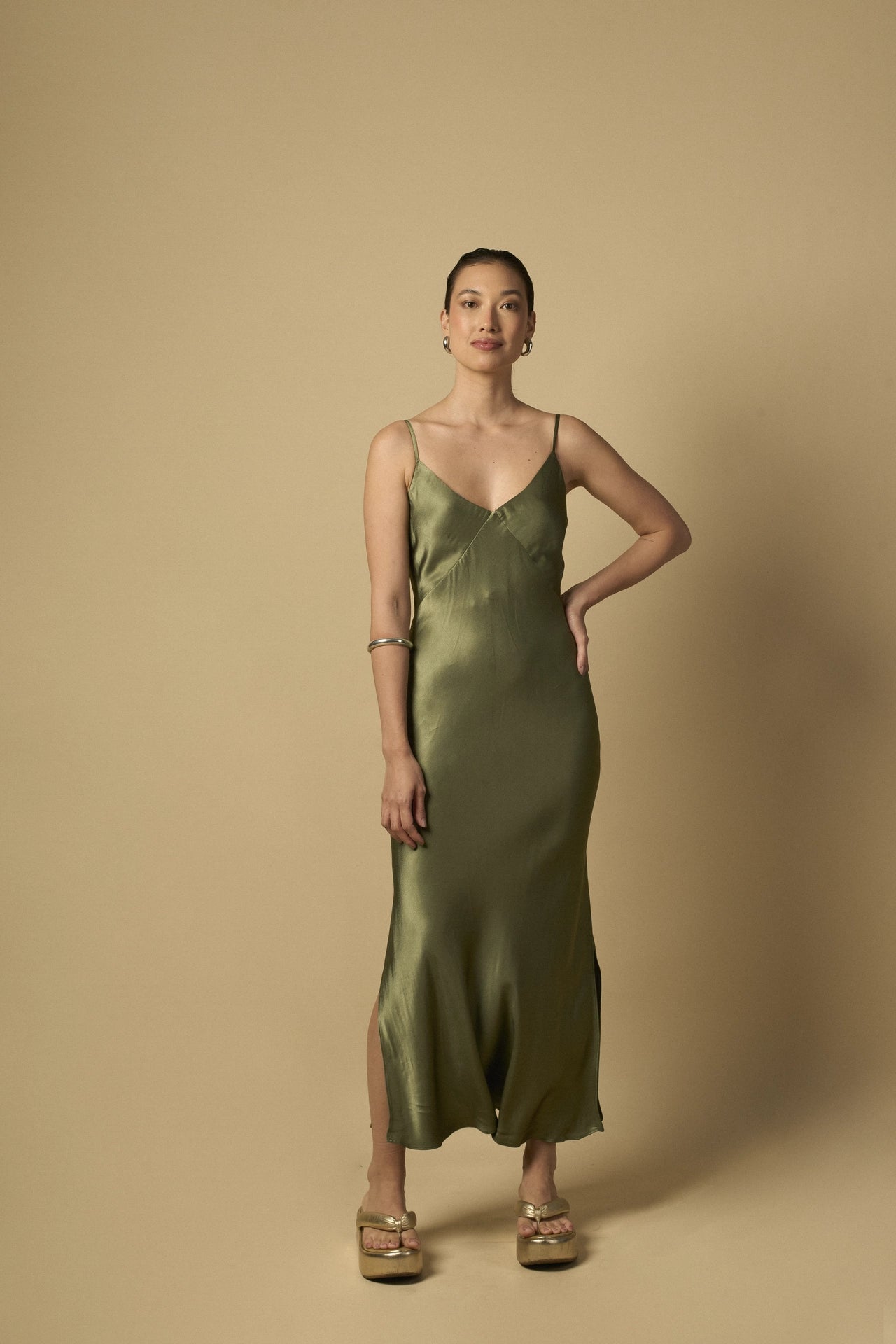 SLIP DRESS VERDE