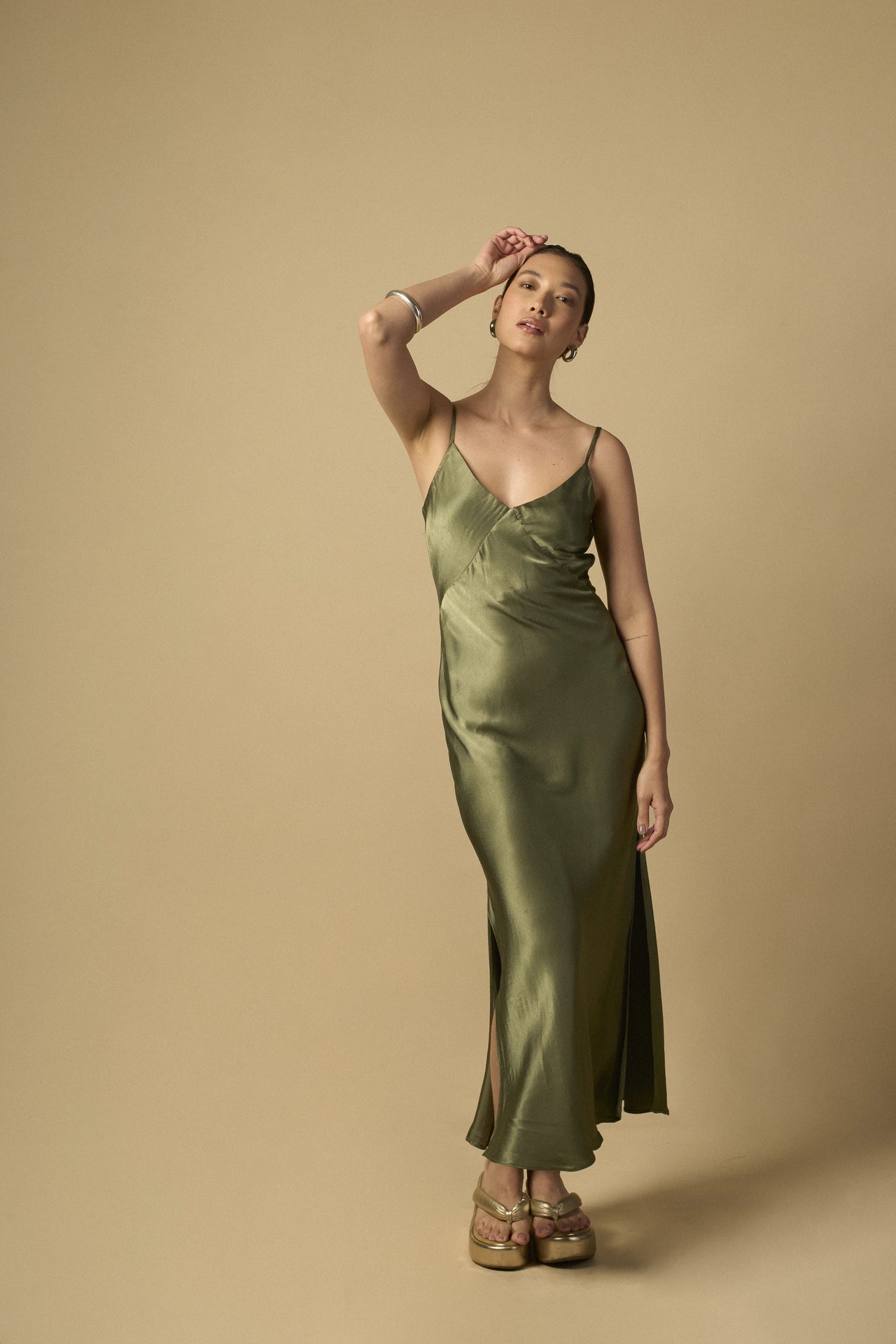 SLIP DRESS VERDE