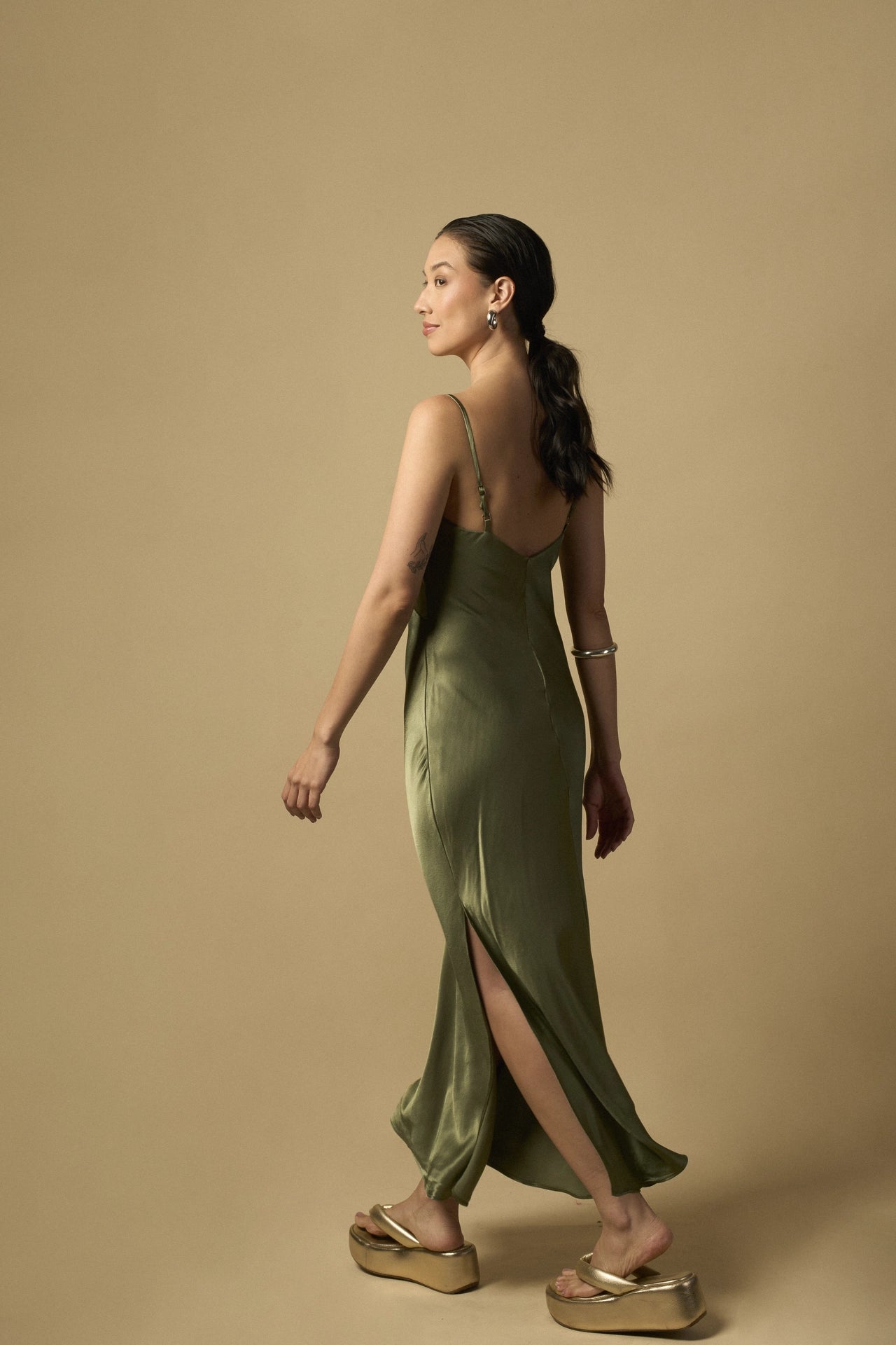 SLIP DRESS VERDE