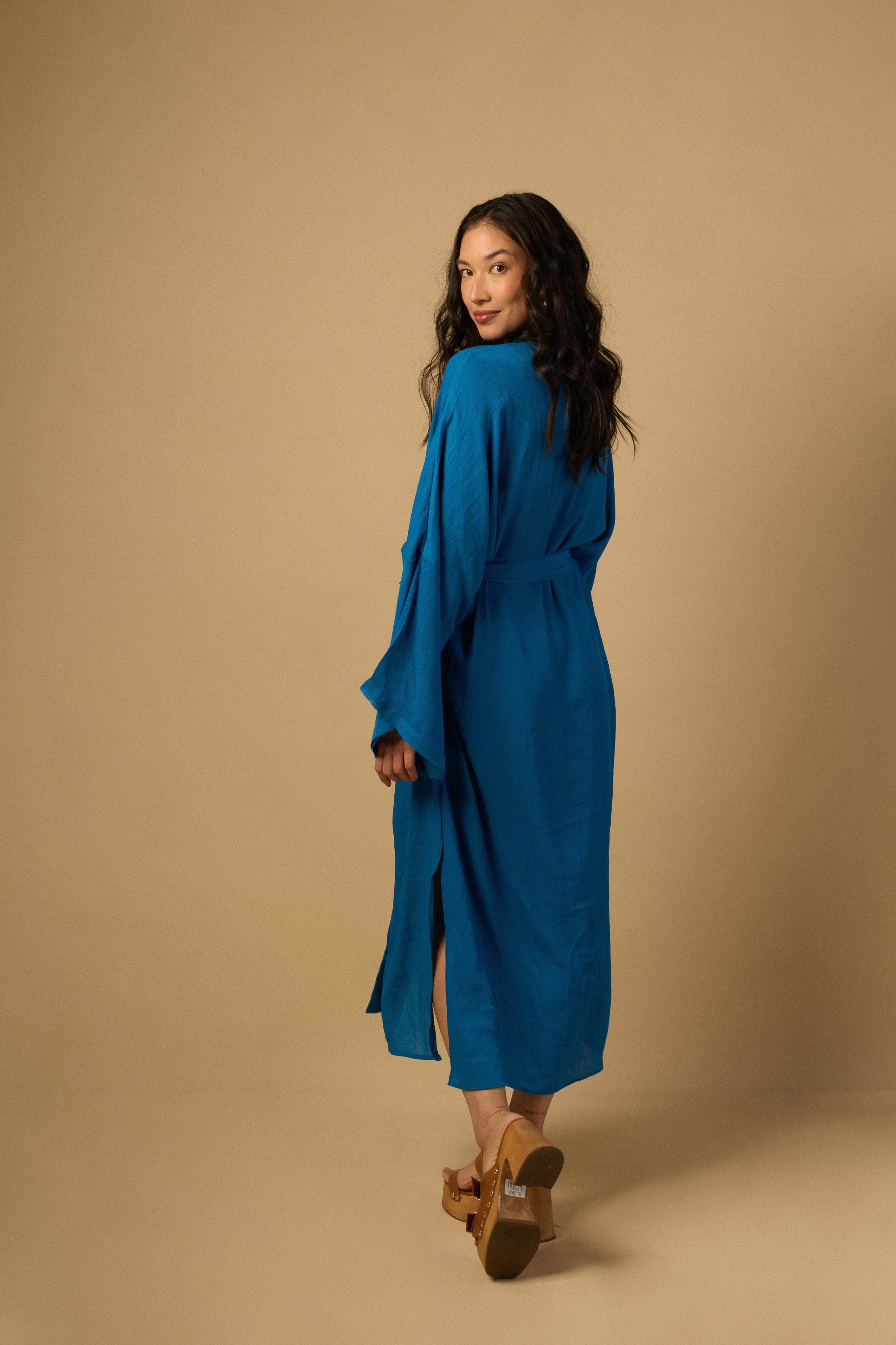 KIMONO YOKO LONGO AZUL ÍNDIGO - BOOBOO