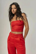 CORSELET LINHO PURO VERMELHO-BOOBOO