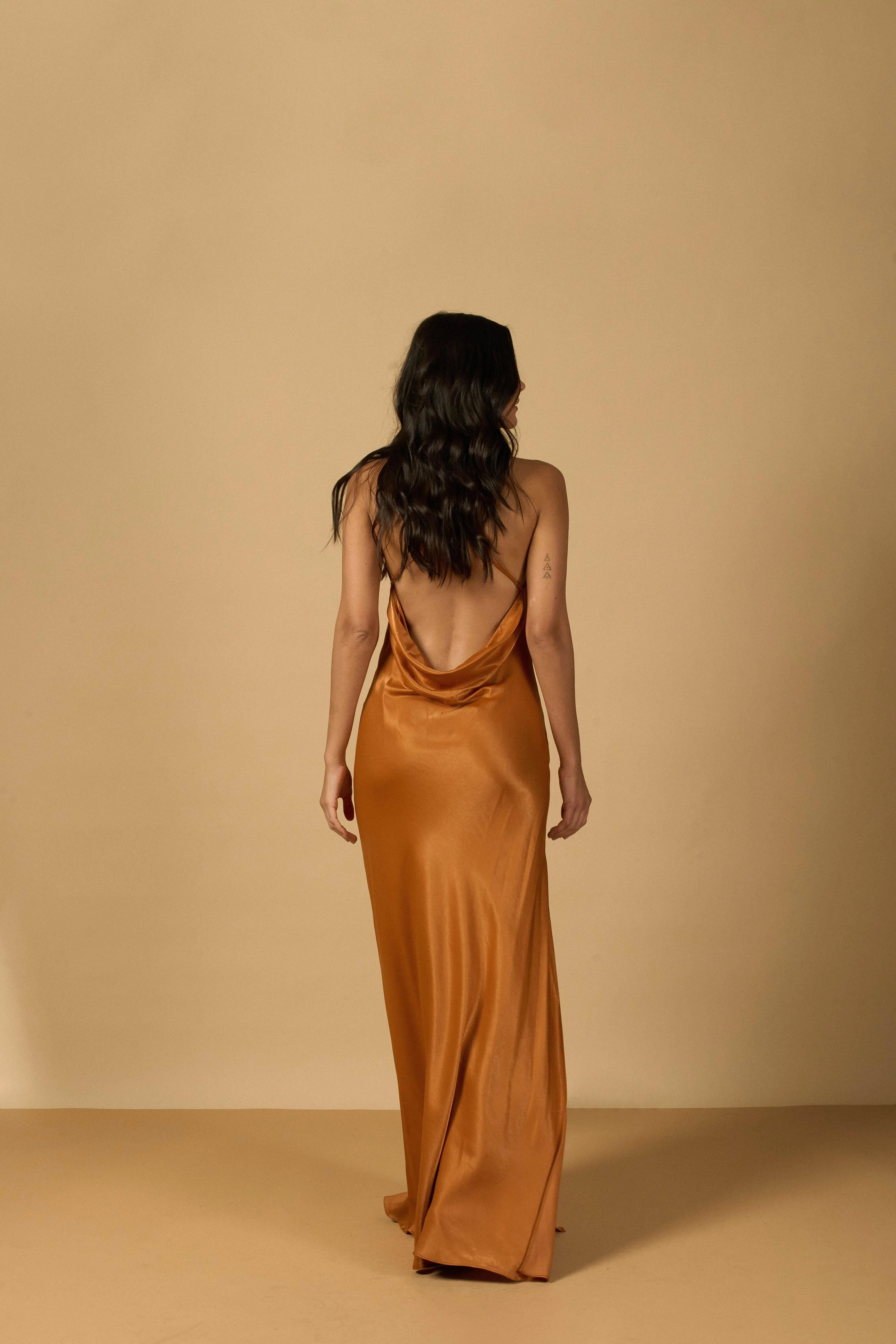 SLIP DRESS LONGO COBRE-BOOBOO