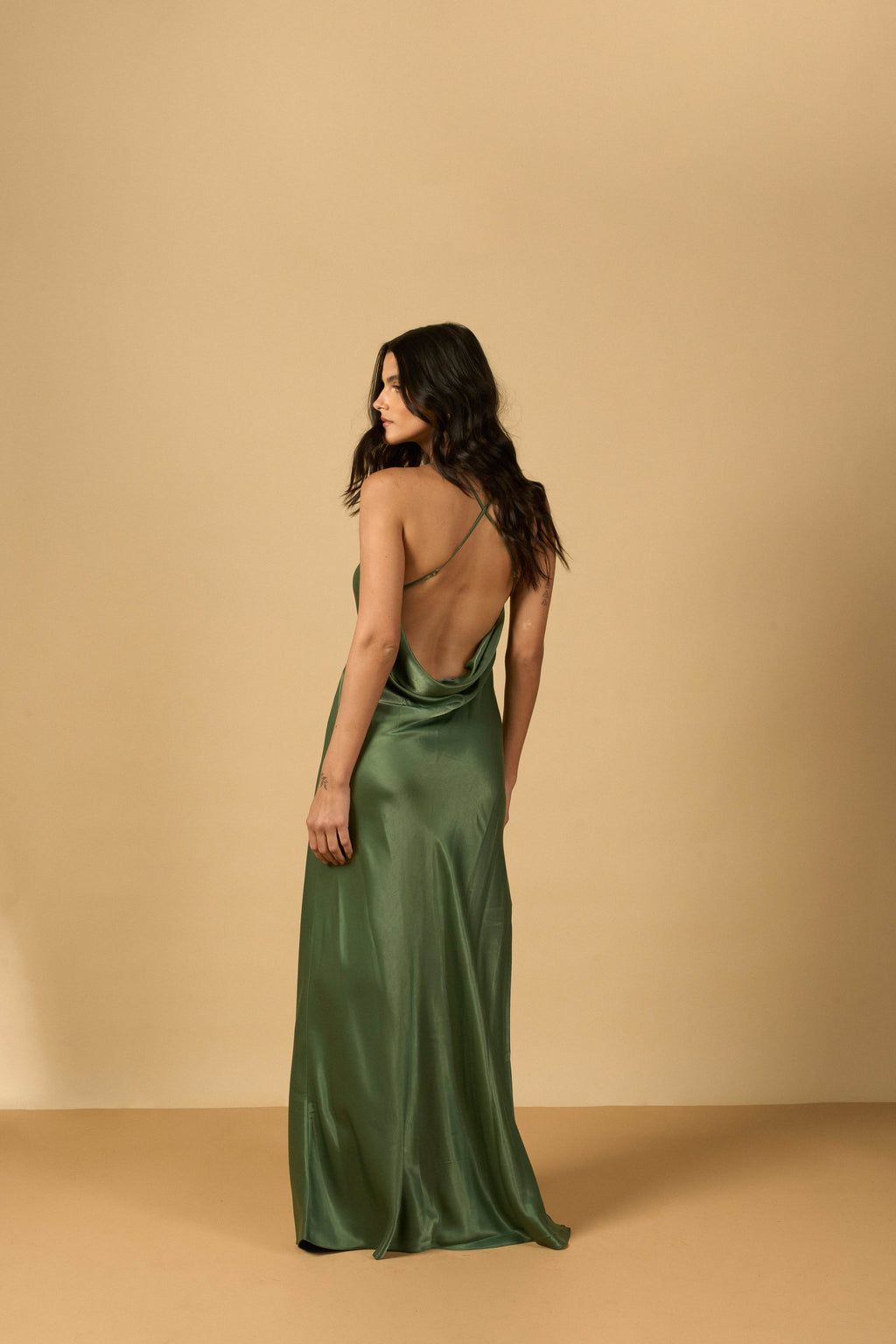 SLIP DRESS LONGO VERDE - BOOBOO