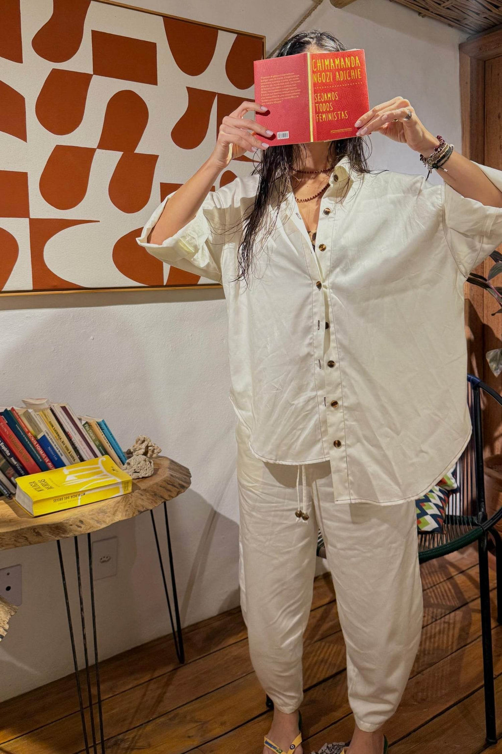 CAMISA OVERSIZED OFF WHITE - BOOBOO