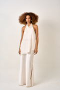 BLUSA ACETINADA OFF WHTE