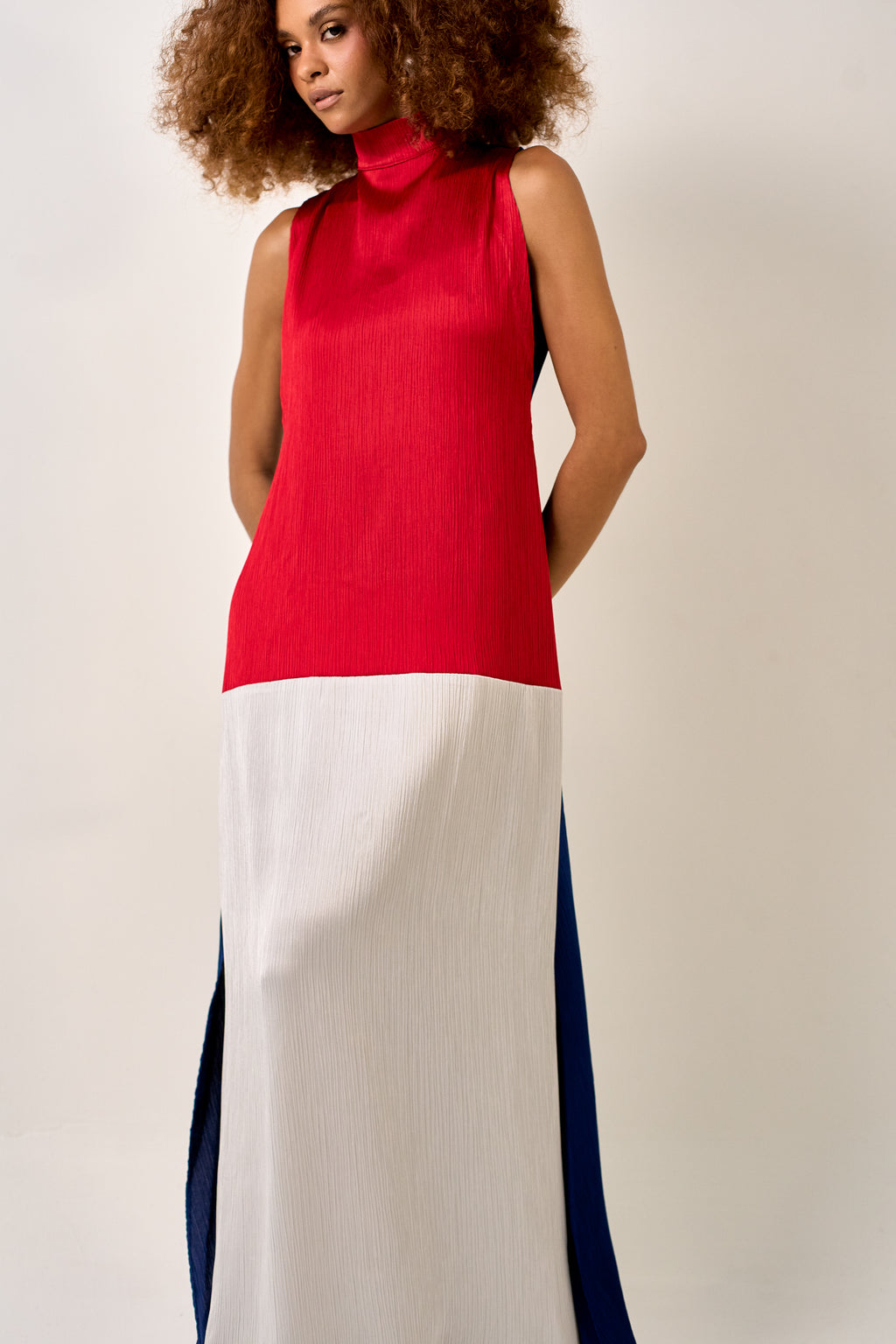 VESTIDO COLOR BLOCK MARINHO