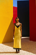 SLIP DRESS AMARELO COM RENDA-BOOBOO