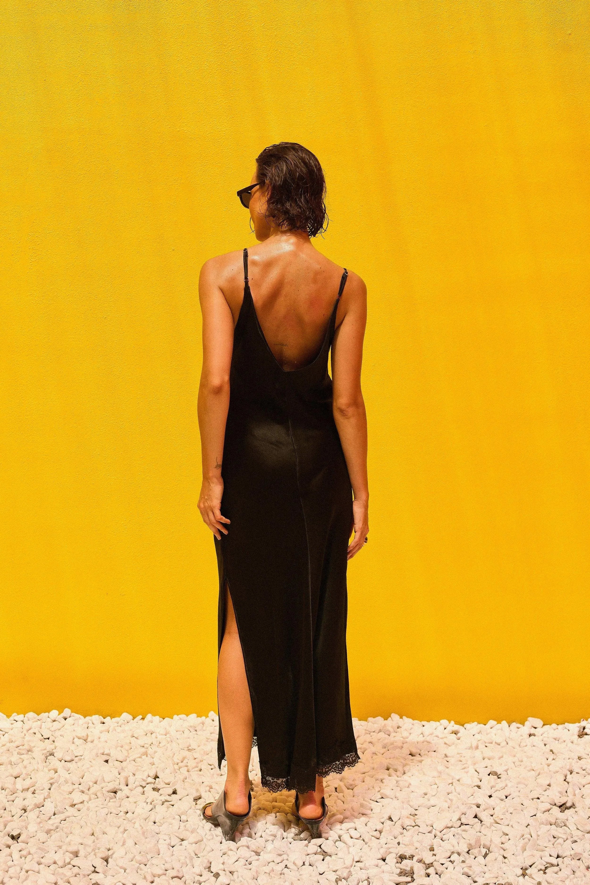 SLIP DRESS PRETO COM RENDA-BOOBOO