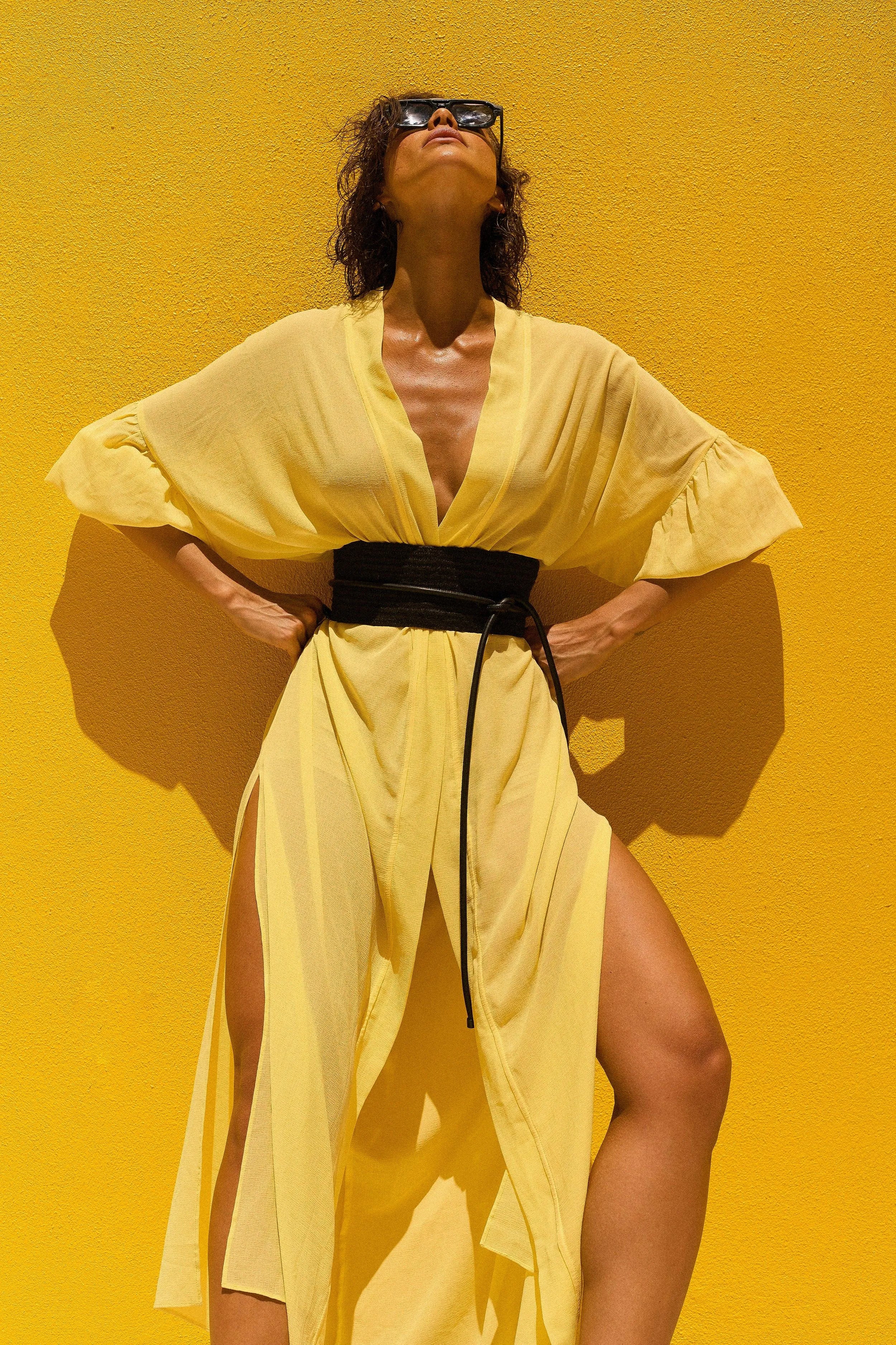 KIMONO LONGO AMARELO-BOOBOO