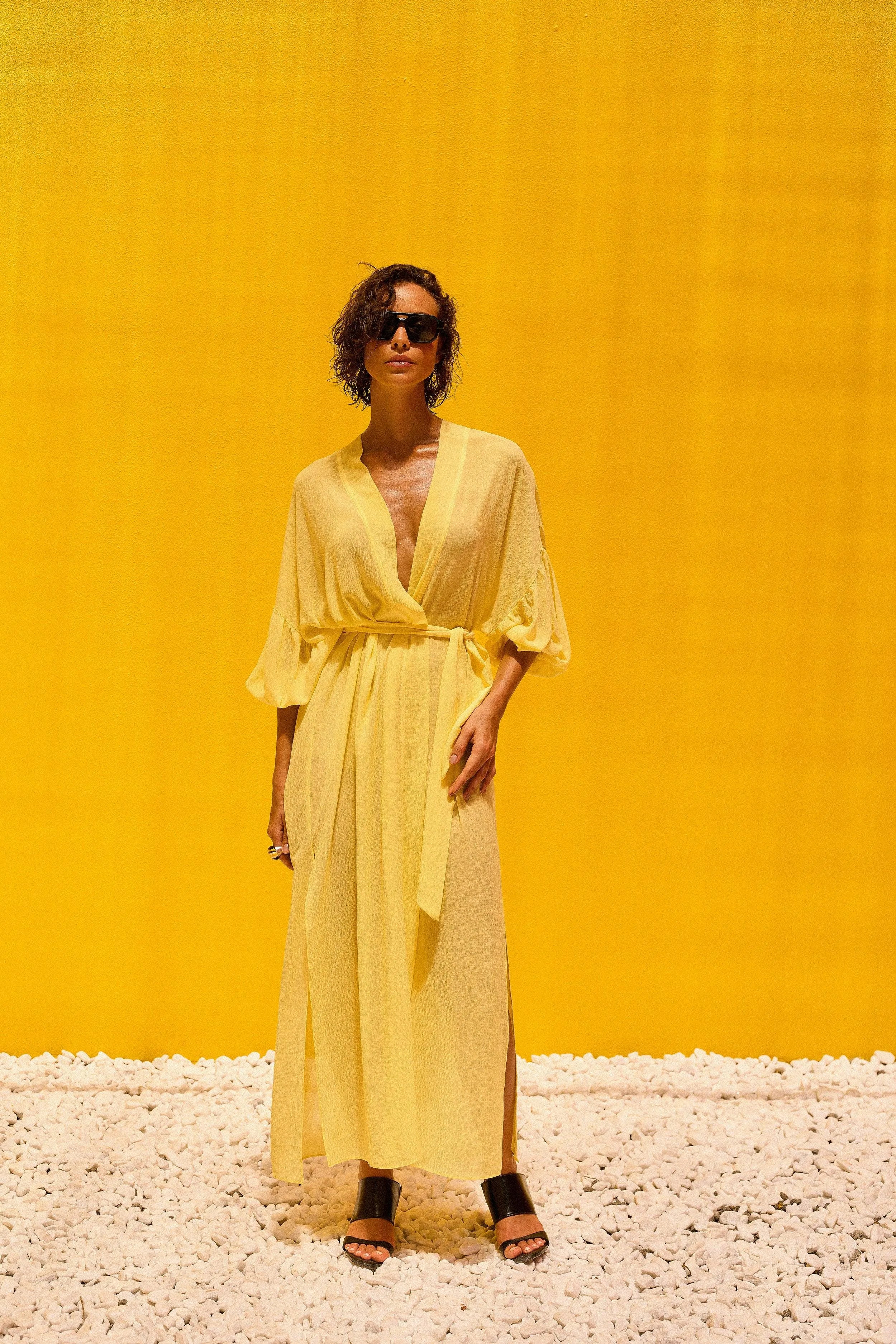 KIMONO LONGO AMARELO-BOOBOO