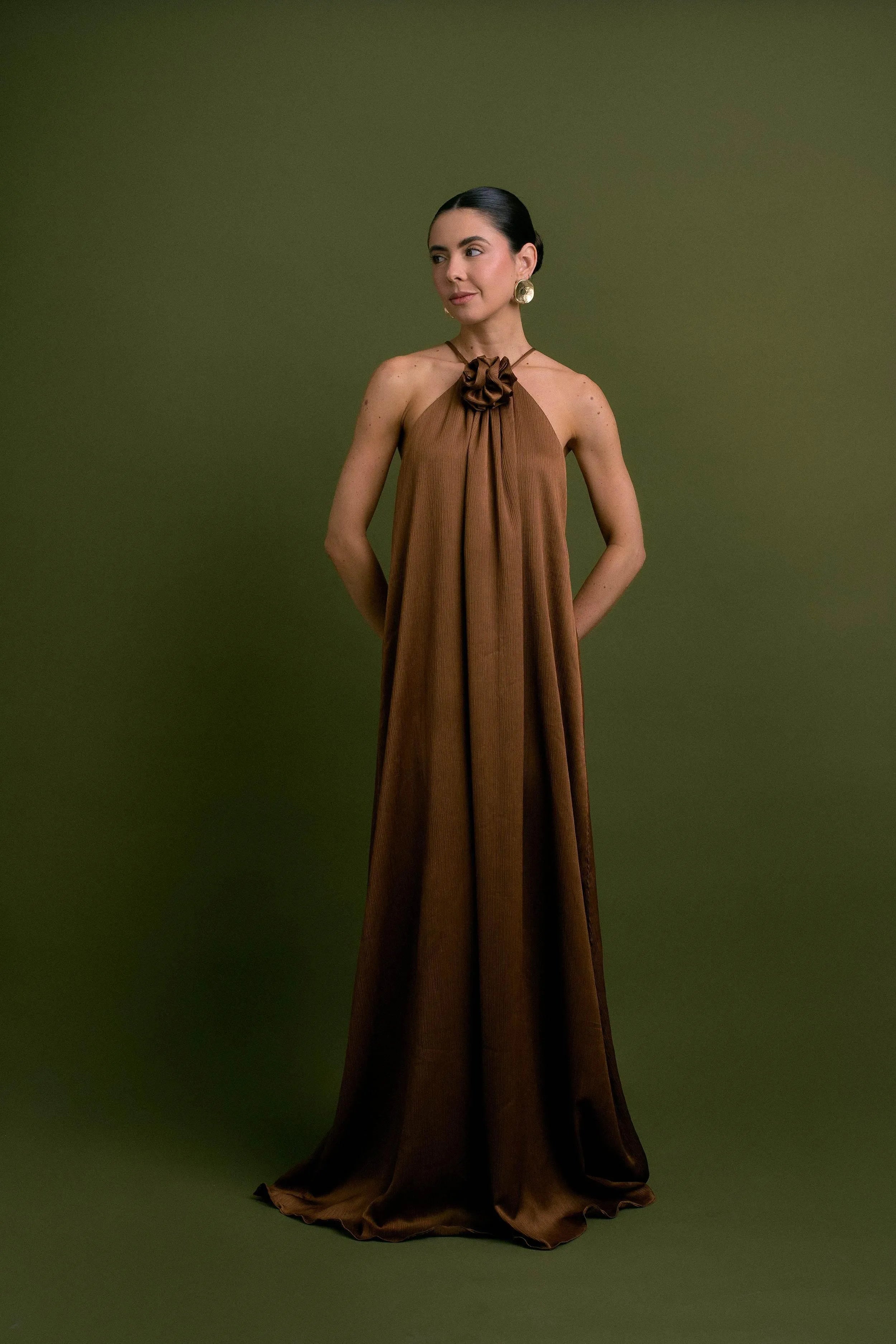 VESTIDO FESTA MARROM-BOOBOO