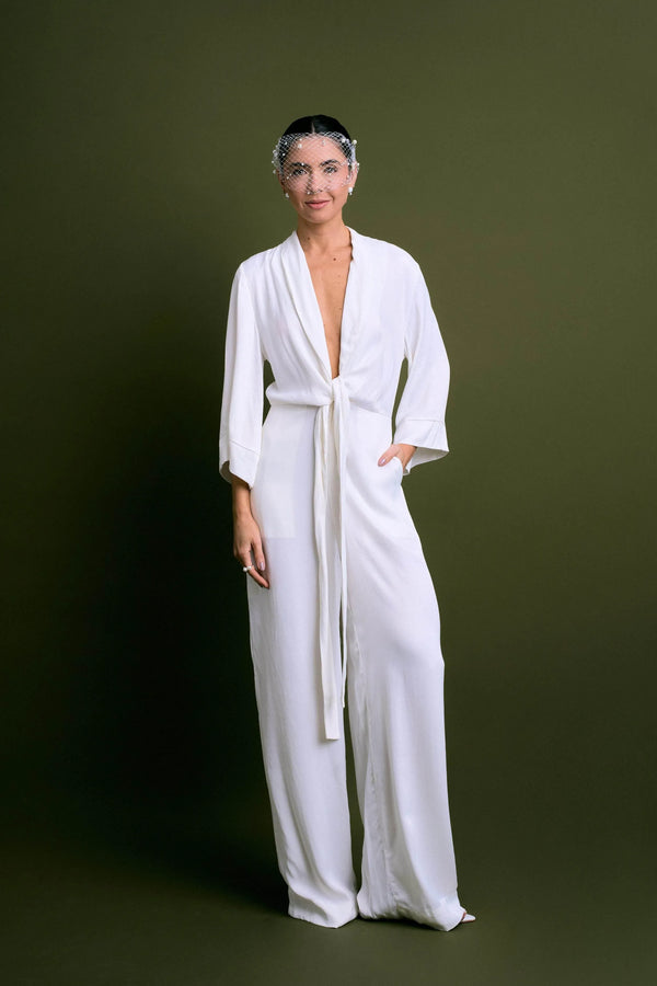 MACACÃO LAÇO OFF WHITE - BOOBOO Bride