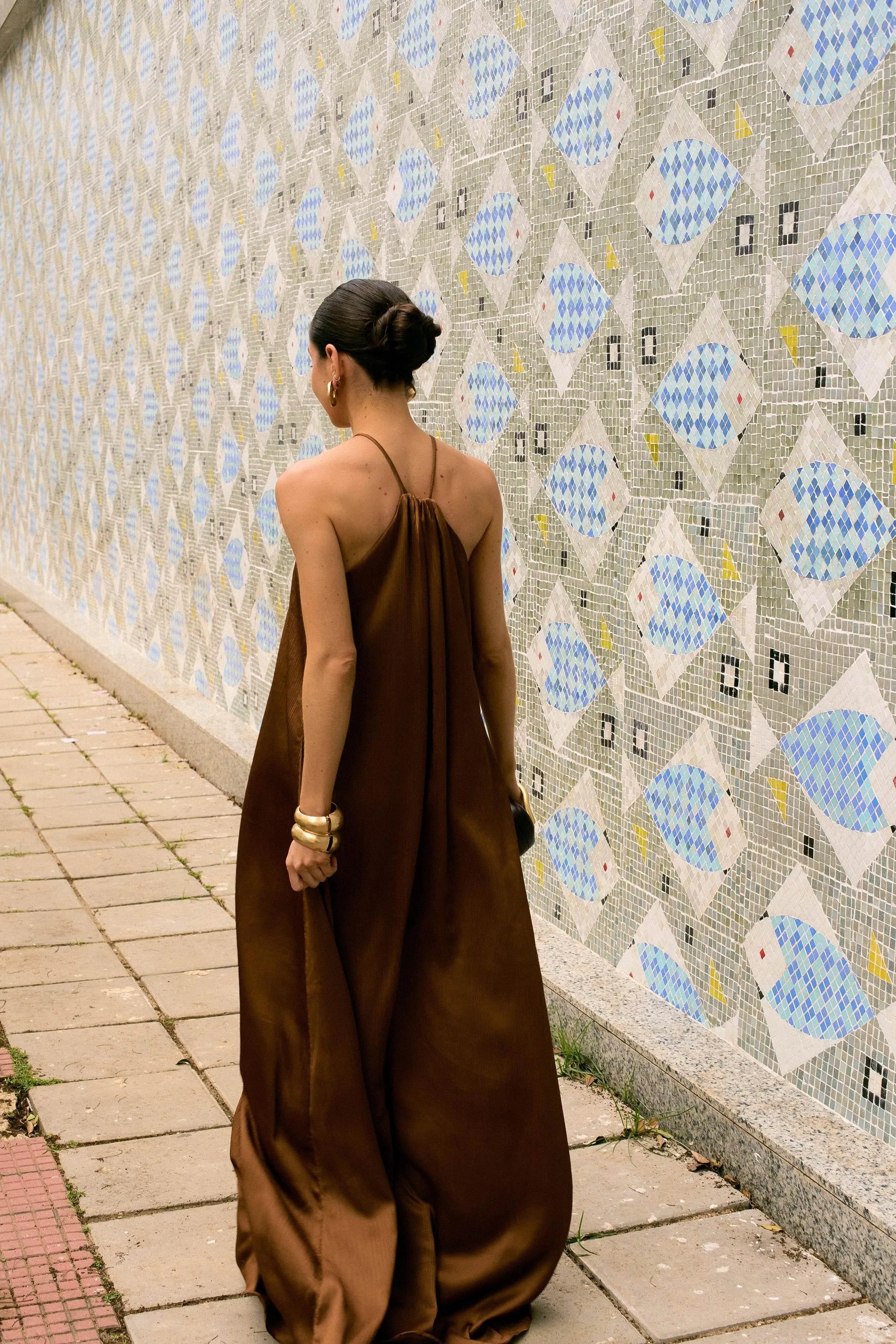 VESTIDO FESTA MARROM-BOOBOO