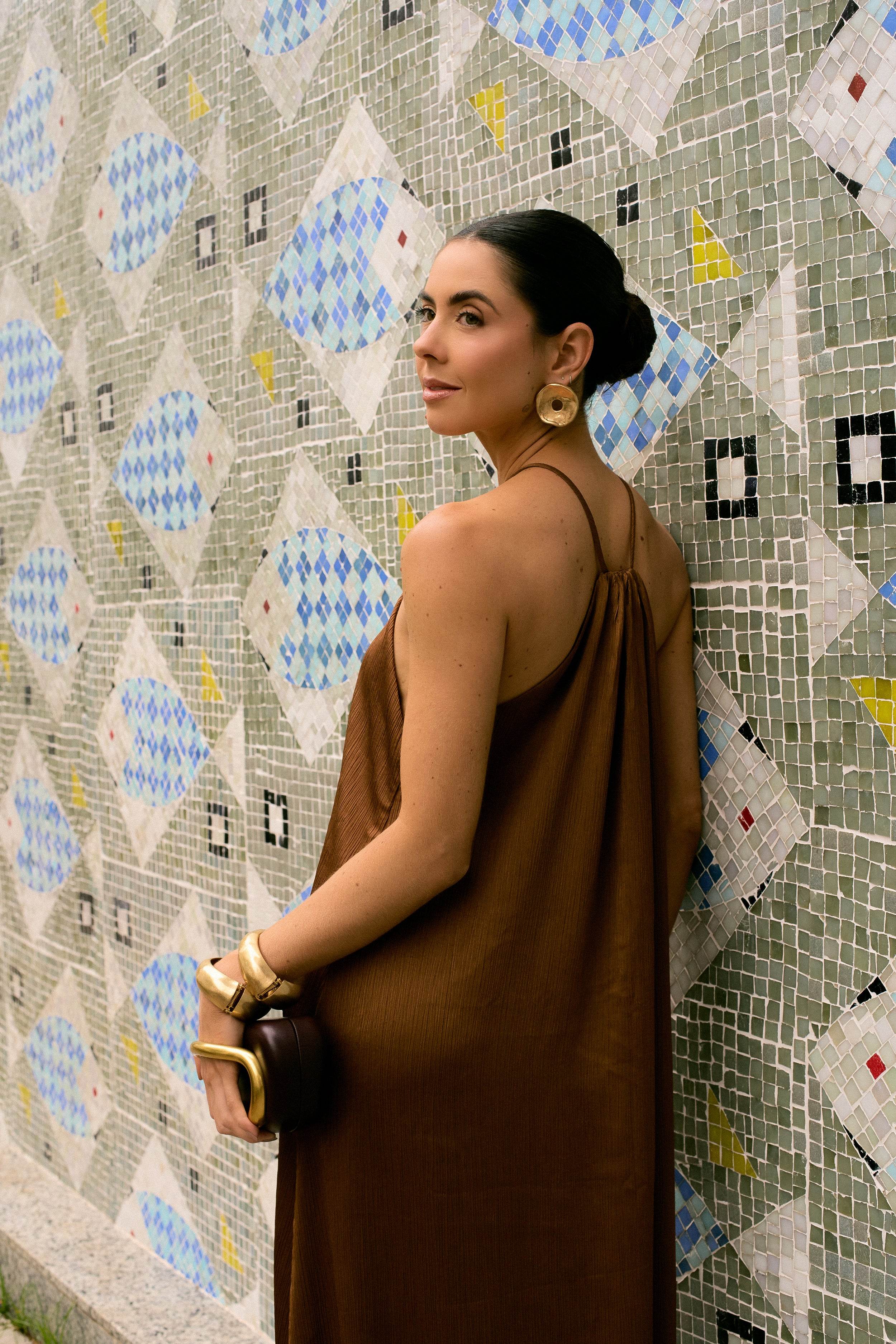 VESTIDO FESTA MARROM - BOOBOO