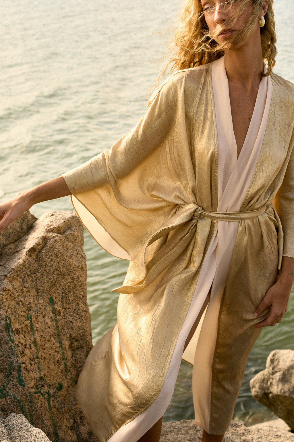 KIMONO LEQUE OURO VELHO E AVEIA