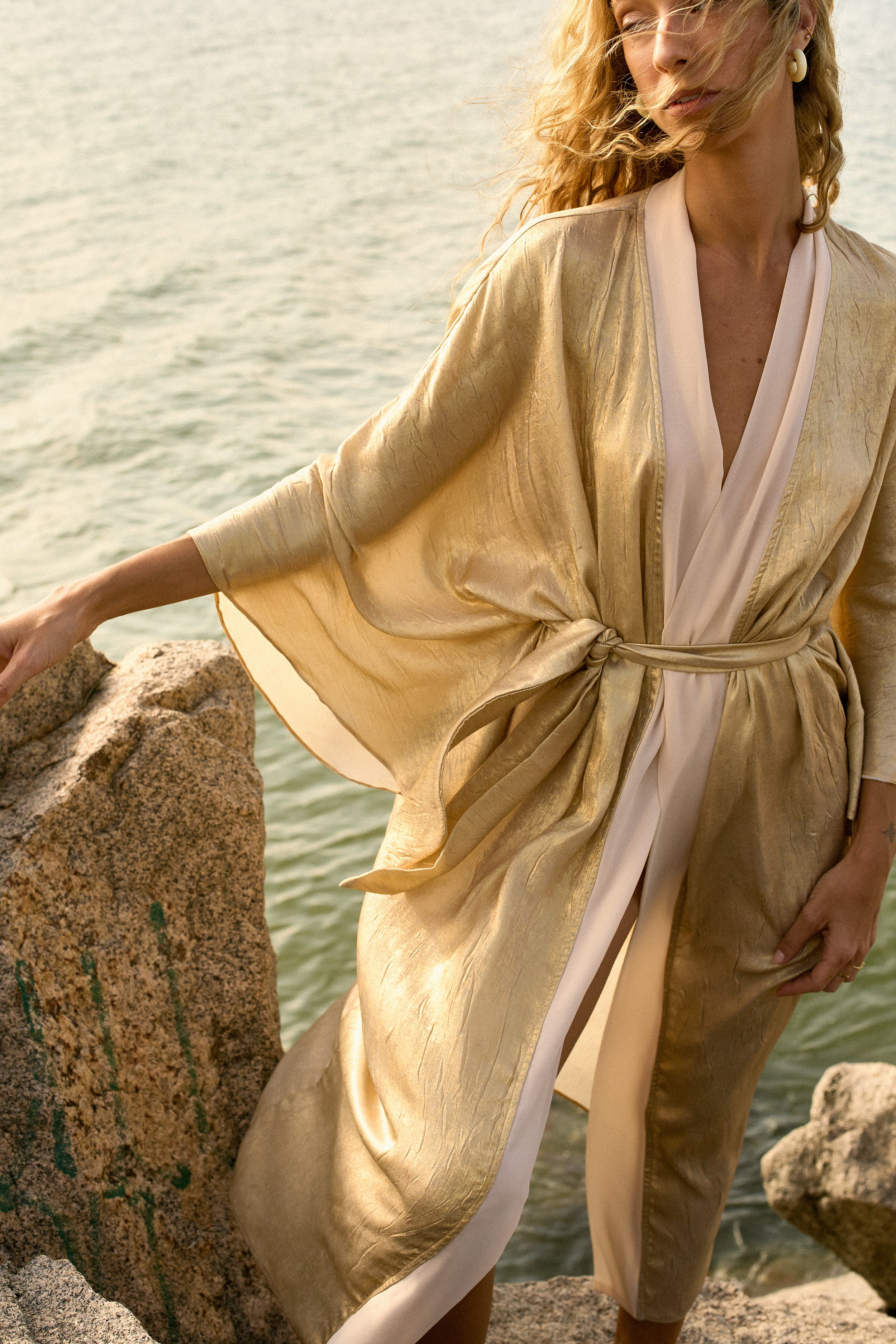 KIMONO LEQUE OURO VELHO E AVEIA