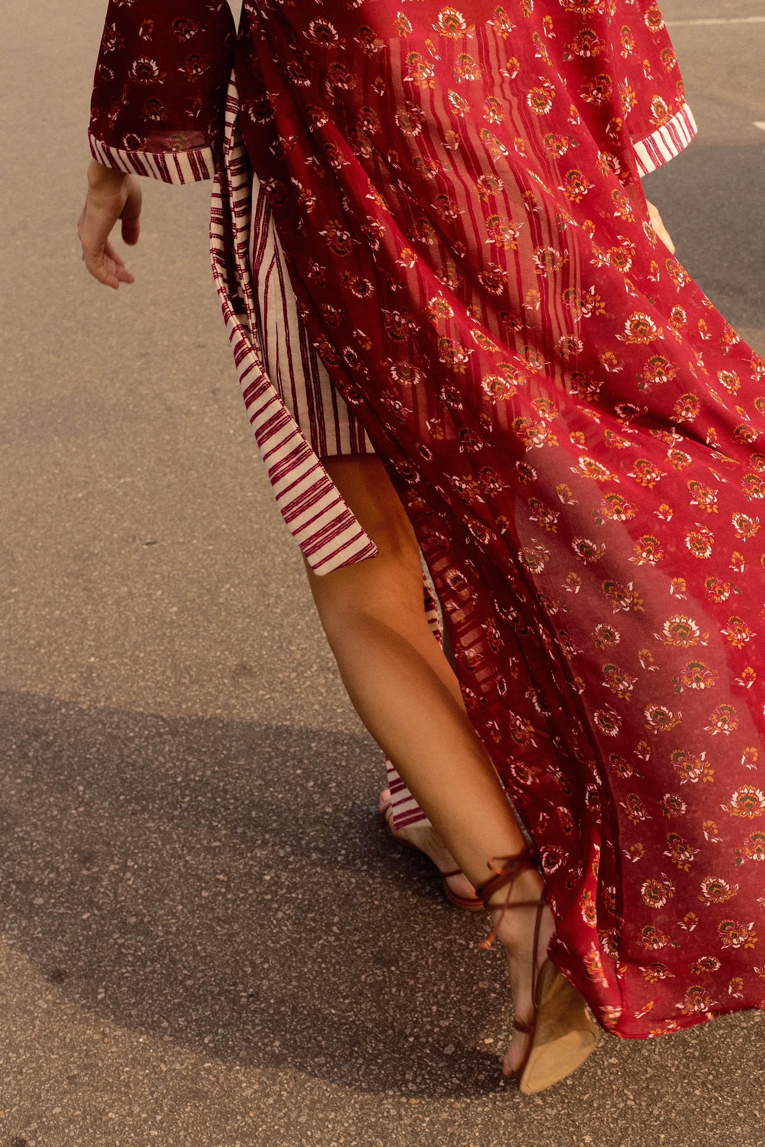 KIMONO LONGO ESTAMPADO MARSALA - BOOBOO
