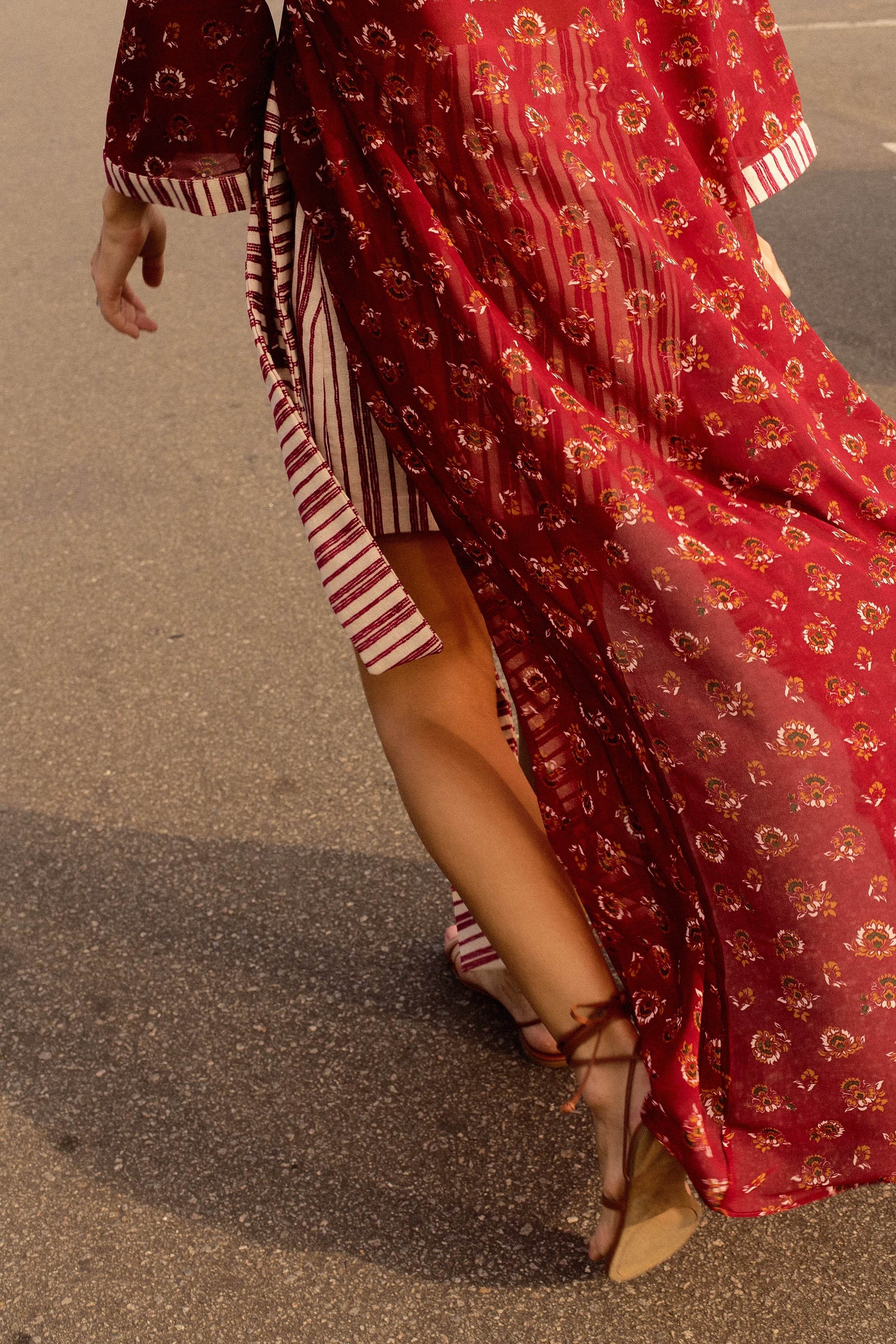 KIMONO LONGO ESTAMPADO MARSALA - BOOBOO