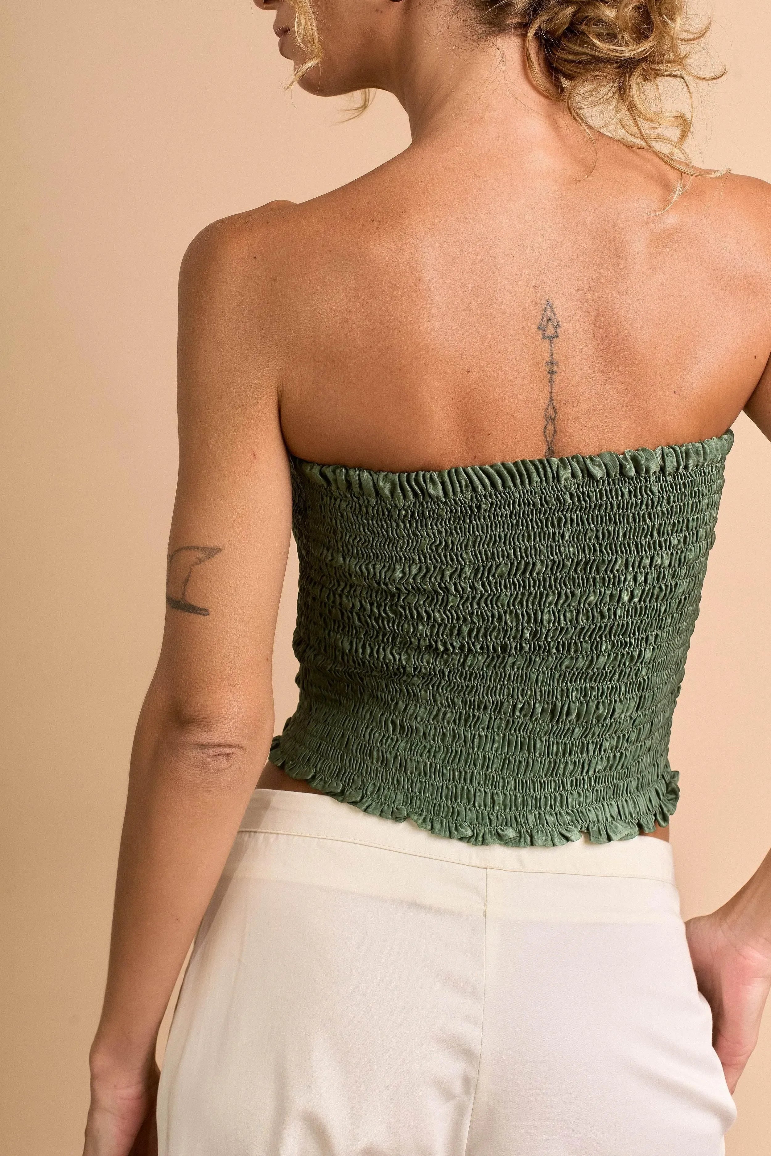 BLUSA LASTEX VERDE-BOOBOO