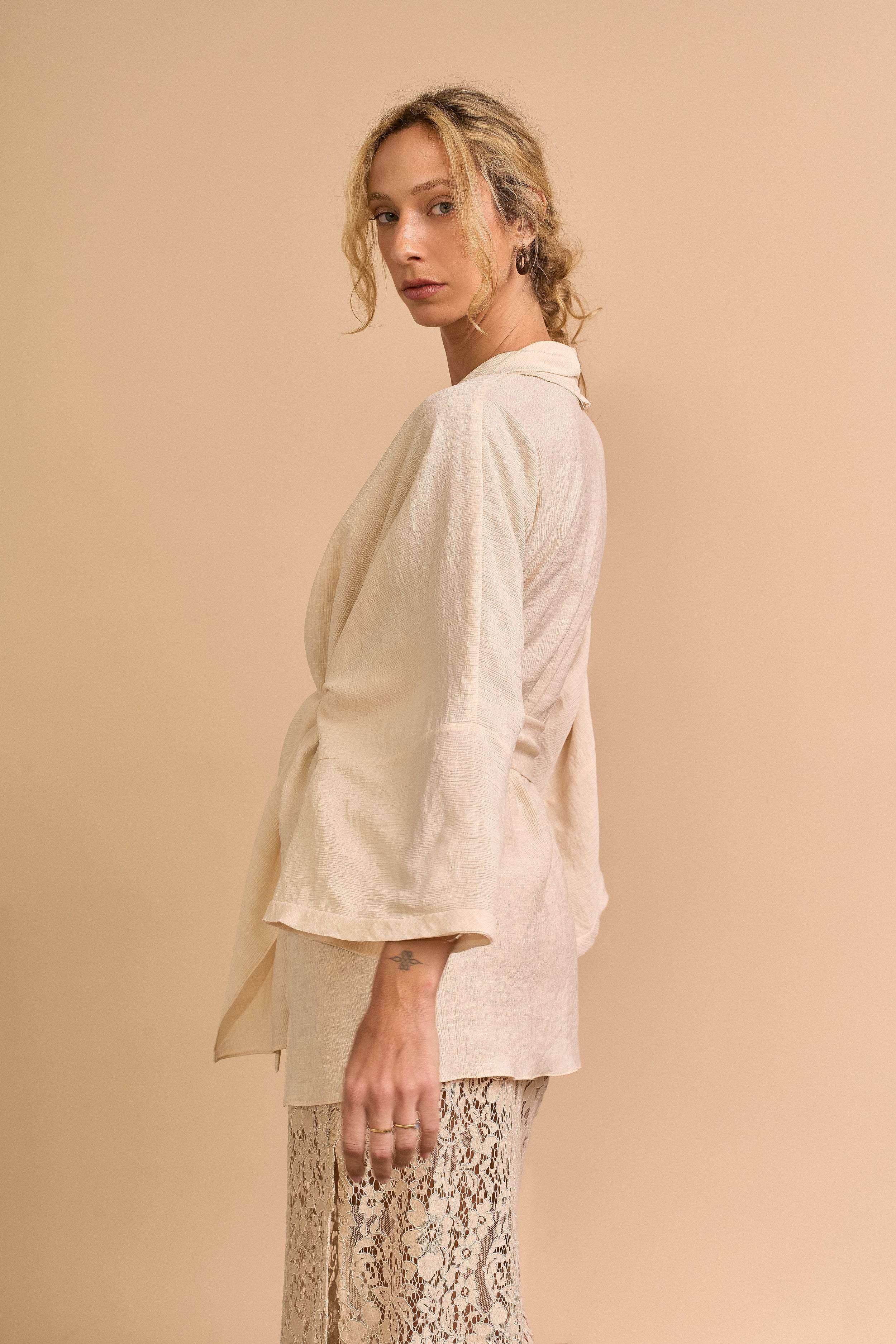 KIMONO CURTO ESSENCIAL AREIA - BOOBOO