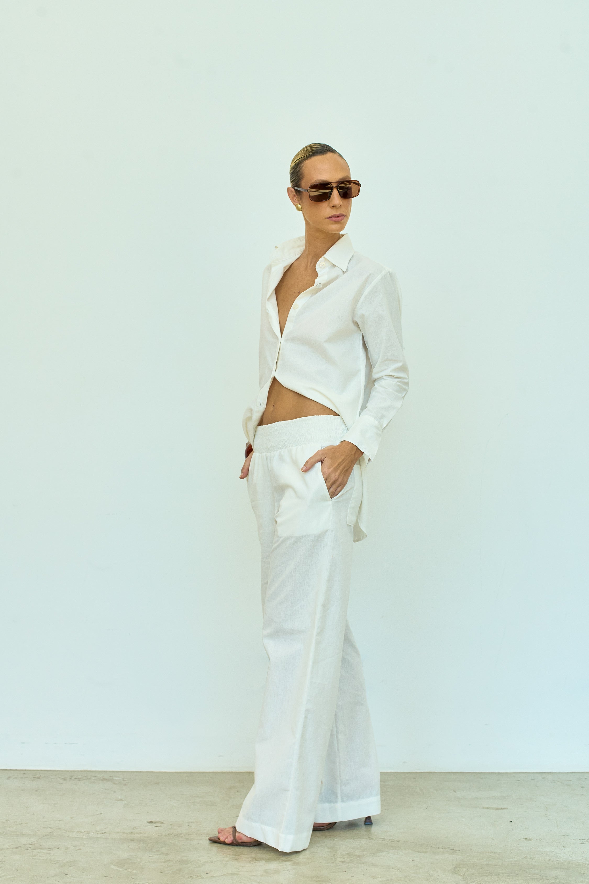 CALÇA LASTEX OFF WHITE
