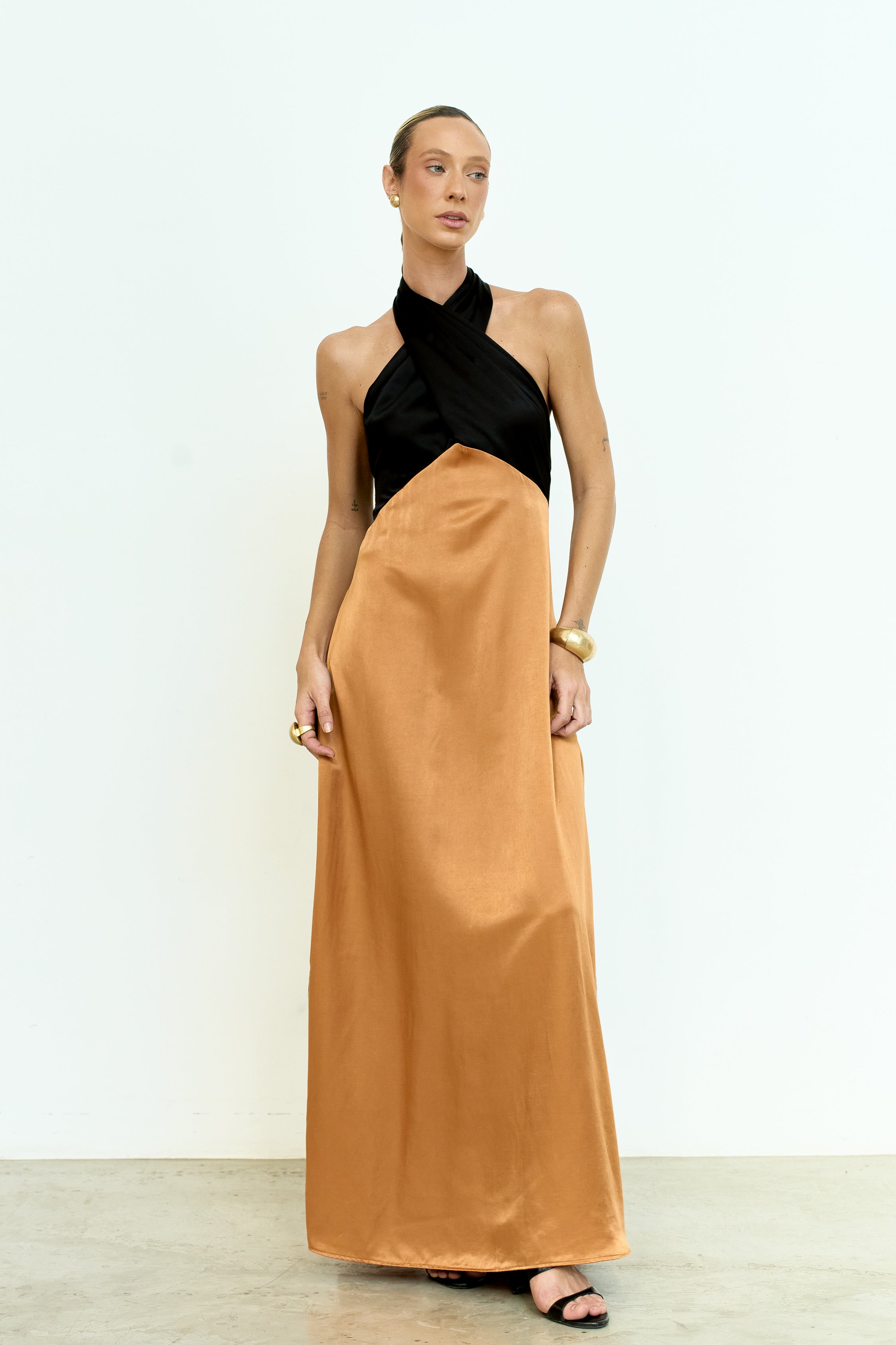 VESTIDO FESTA COBRE