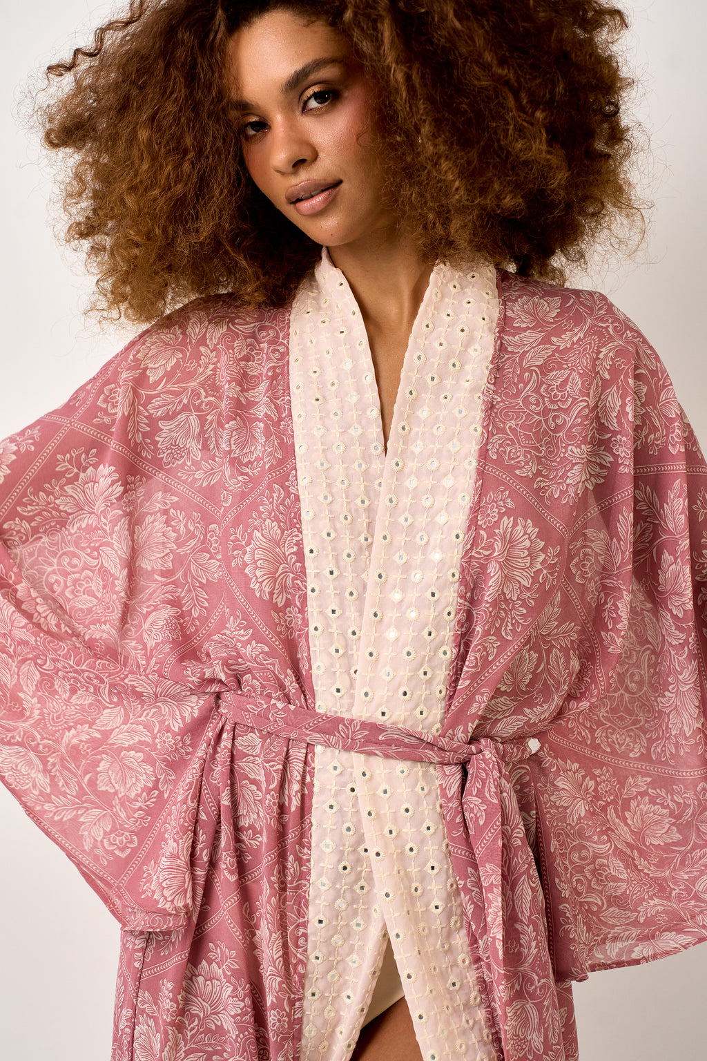 KIMONO LONGO PAISLEY ROSE